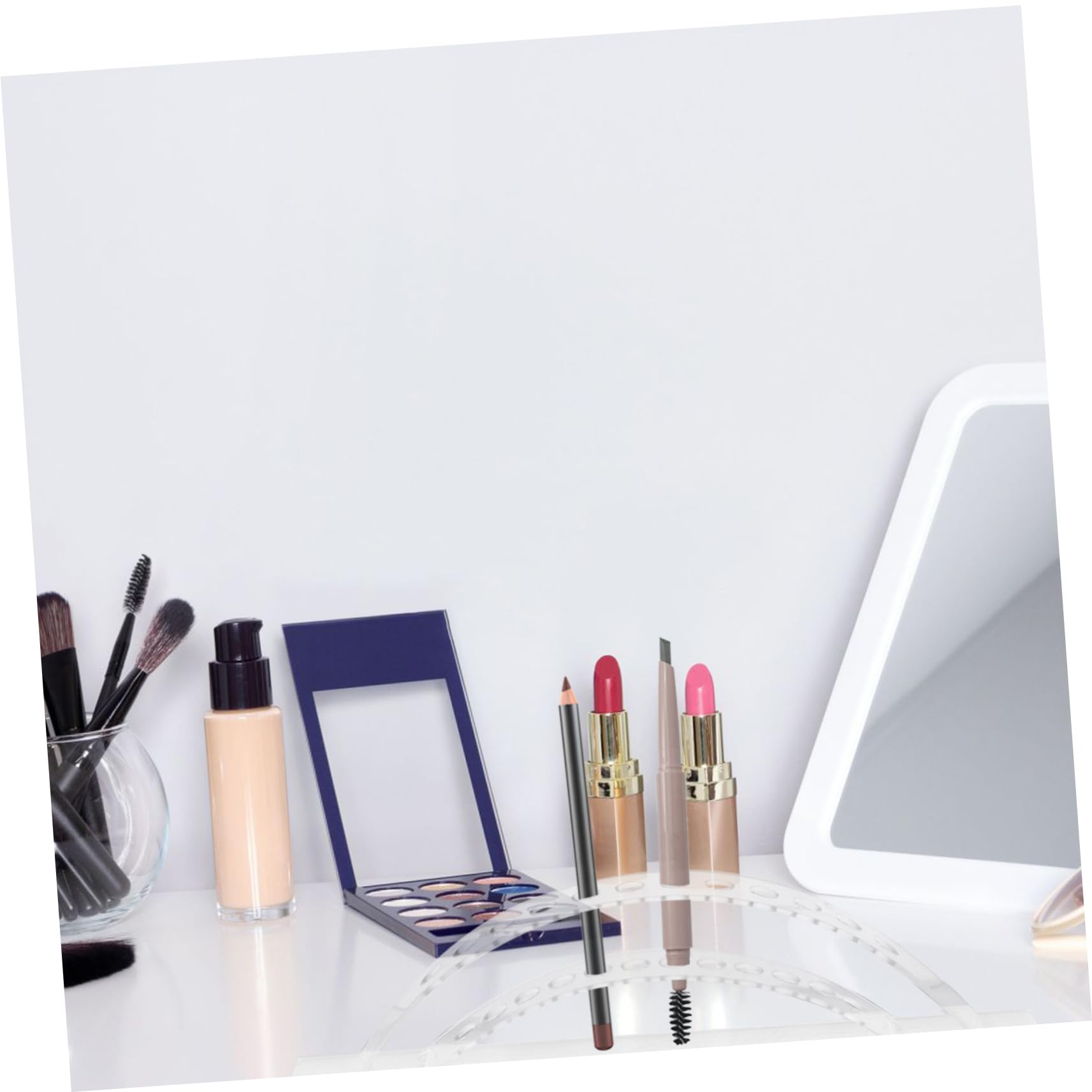 Baluue 4piezas Soporte Acrílico Para Lápices De Maquillaje Organizador De Pinceles y Lápices De Cejas Diseño Arqueado Para Escritorios y Mesas De Maquillaje Compartimentos