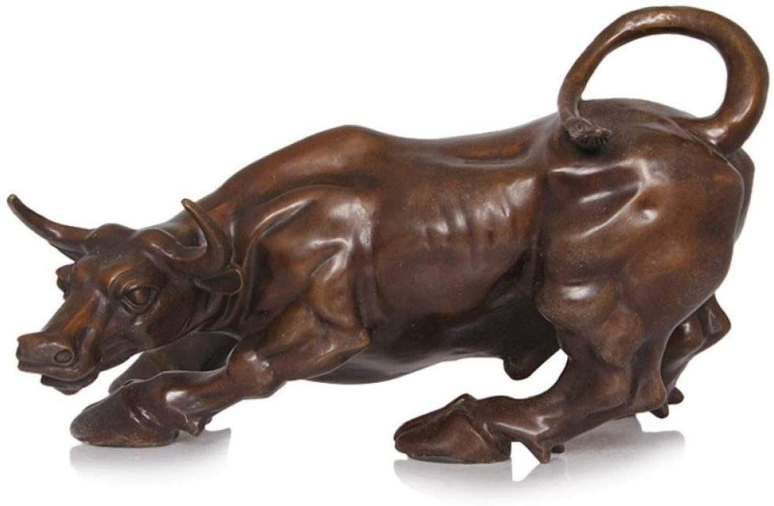 YNIYUJKL Feng Shui Ornaments Sculpture Statuette Brass Wall Street Bull Ox Figurine Bull Statue Sculpture Artwork For Living Room Decorations