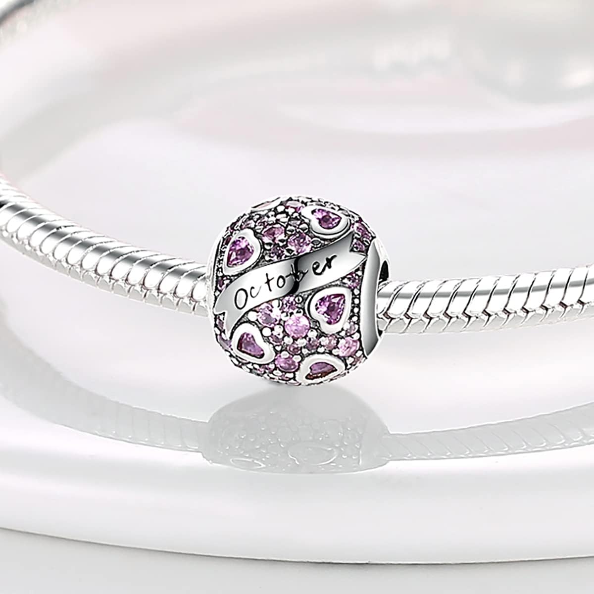 MULA Birthstone Charms 925 Sterling Silver for Bracelets and Necklaces - Dangle Pendants Beads With 5A Cubic Zirconia - Happy Birthday Mothers Day Jewelry - Image 3