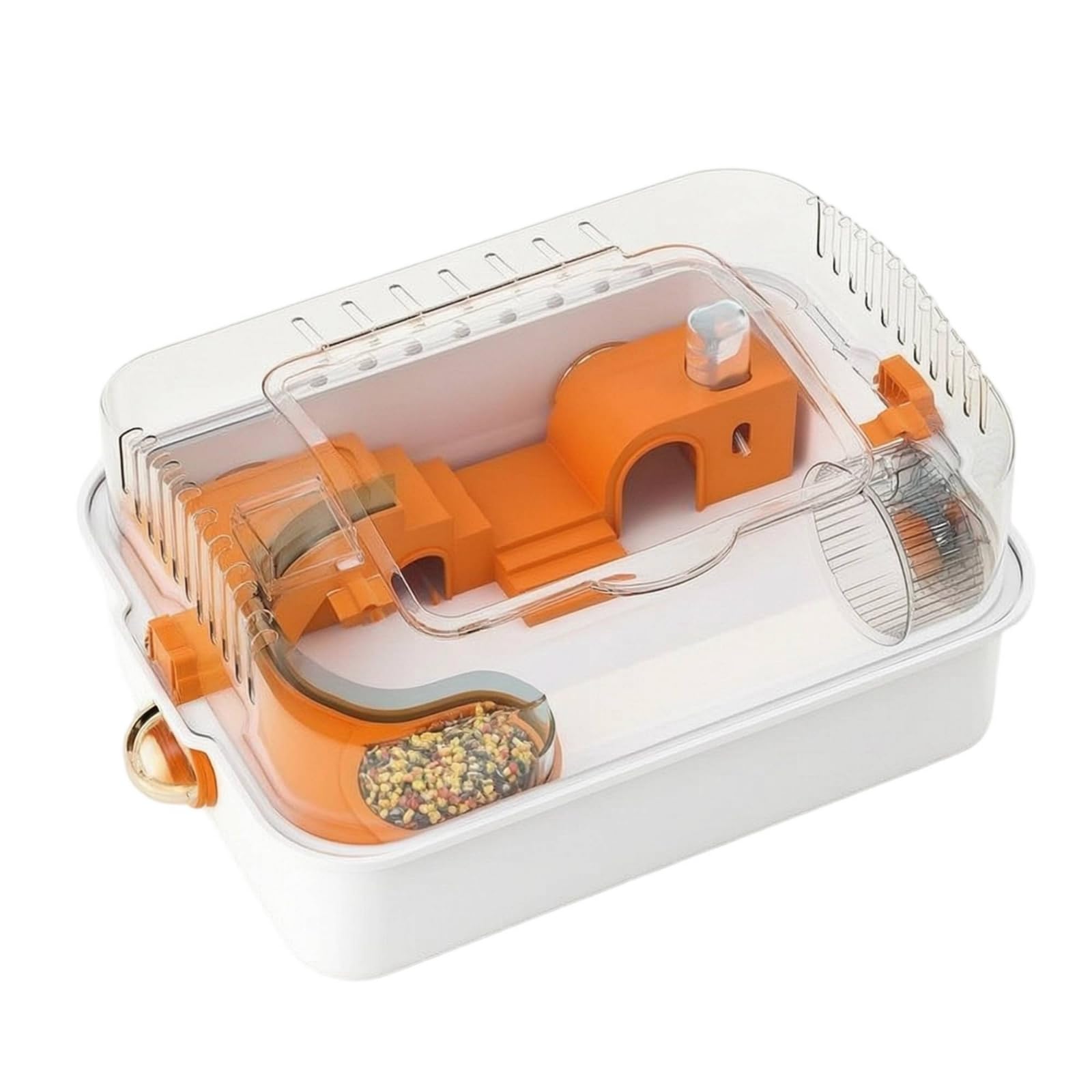 KESOTO Jaula para Hámster con Accesorios Completos Transparente con Tobogán y Rampa Plástico Resistente Acuado para Roedores Domésticos, Paquete Básico