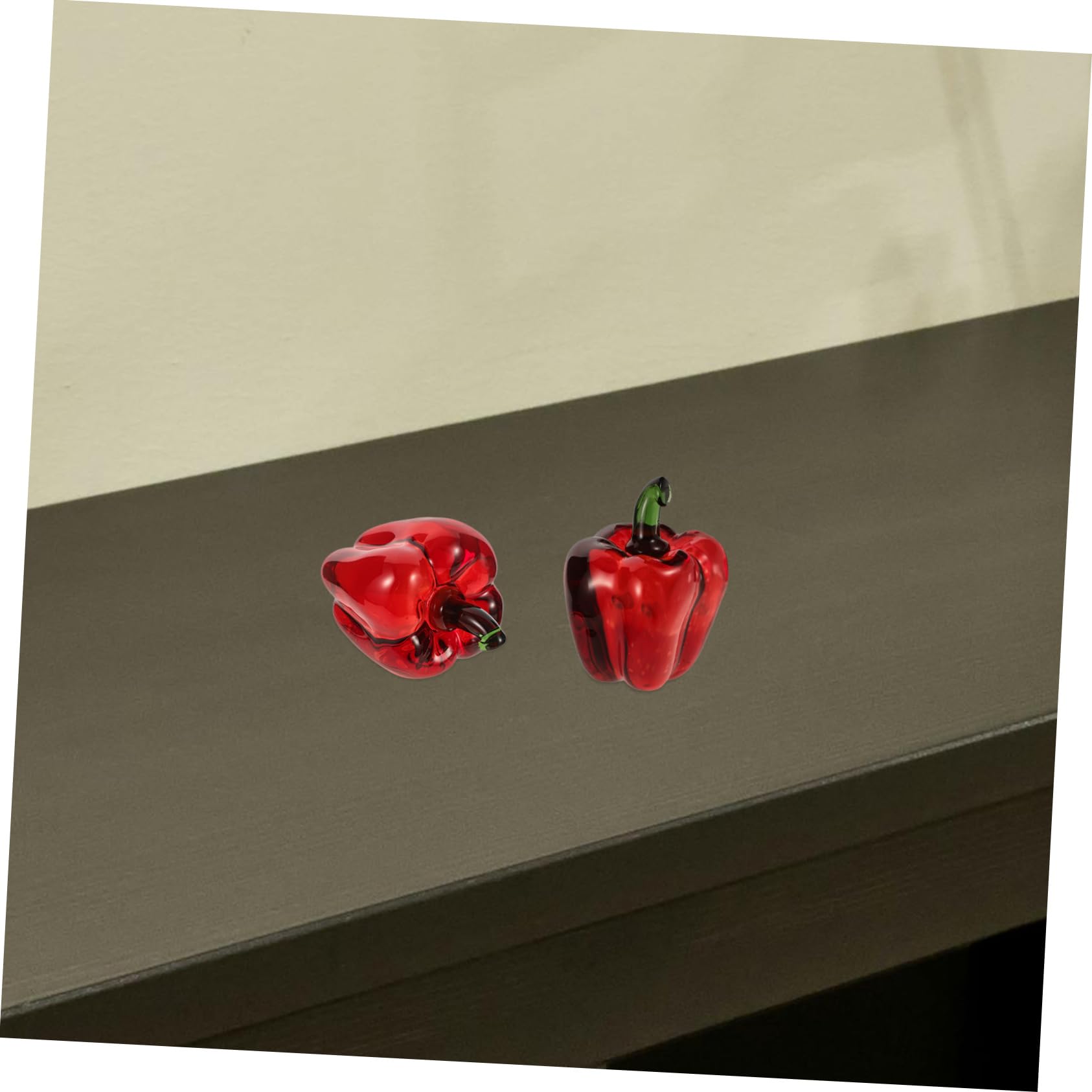 ABOOFAN 5 Pz Ornamenti di di cristallo peperoncino falso statua di peperoncino artificiale figurine di frutta da collezione figurina di peperone decorazione della scrivania rosso