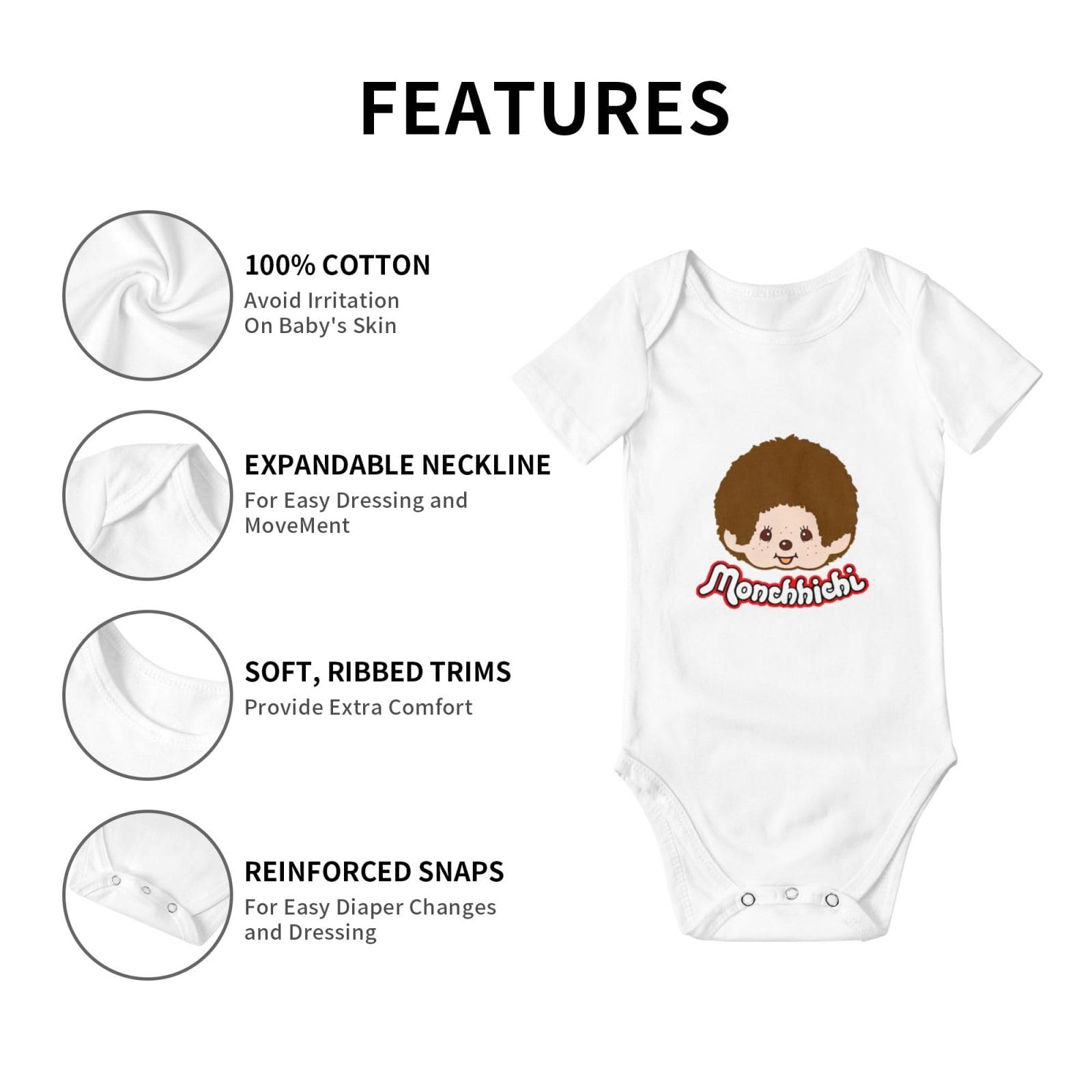 Amazon.co.jp: モンチッチ ベビー服 半袖 ロンパース 新生児服 半袖
