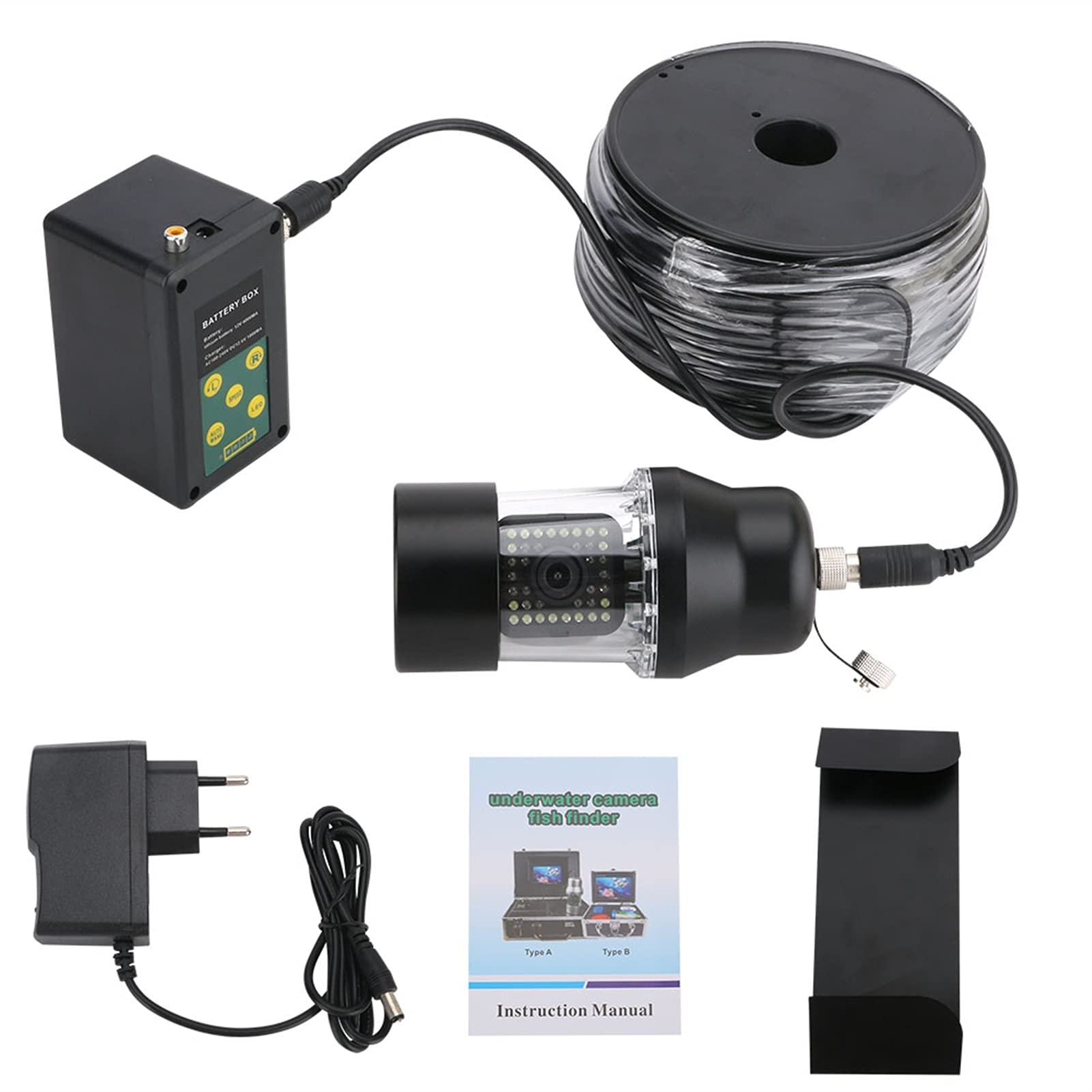 7-Zoll-Unterwasser-Fischerei-Videokamera-Fischfinder 38 LE. DS 360 Grad rotierende Kamera 20m 50m 100m Multifunktion(38 LEDs 20M Cable)