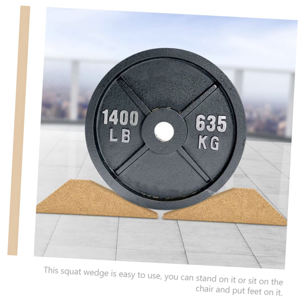 VICASKY Yoga Block Cork Inclined Ramp Skid Heavy Duty Calf Stretch Board for Squats Convenient Exercise Block for Home Gym Lightweight Durable Design for Muscle Relief and Fatigue