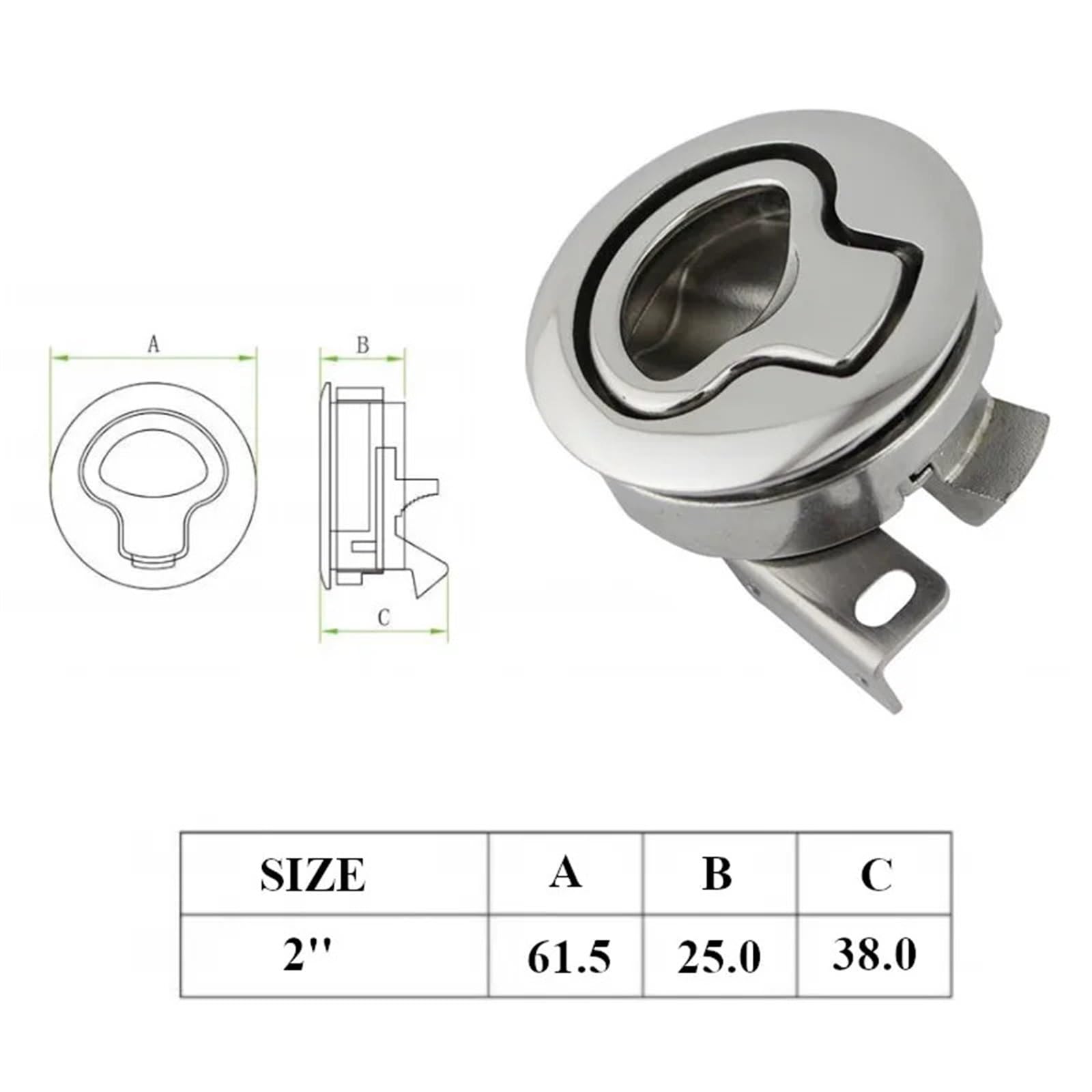 Pestillo de cierre de puerta for barco, caravana, barco, RV, montaje empotrado, cerradura de gabinete elevador sin llaves, 2/4 piezas(2pcs a lot)