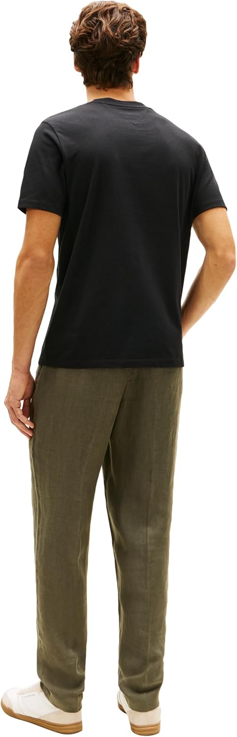 Tommy Hilfiger Men's Short Sleeve Cotton Graphic T-Shirts with Printed Heritage Label Design