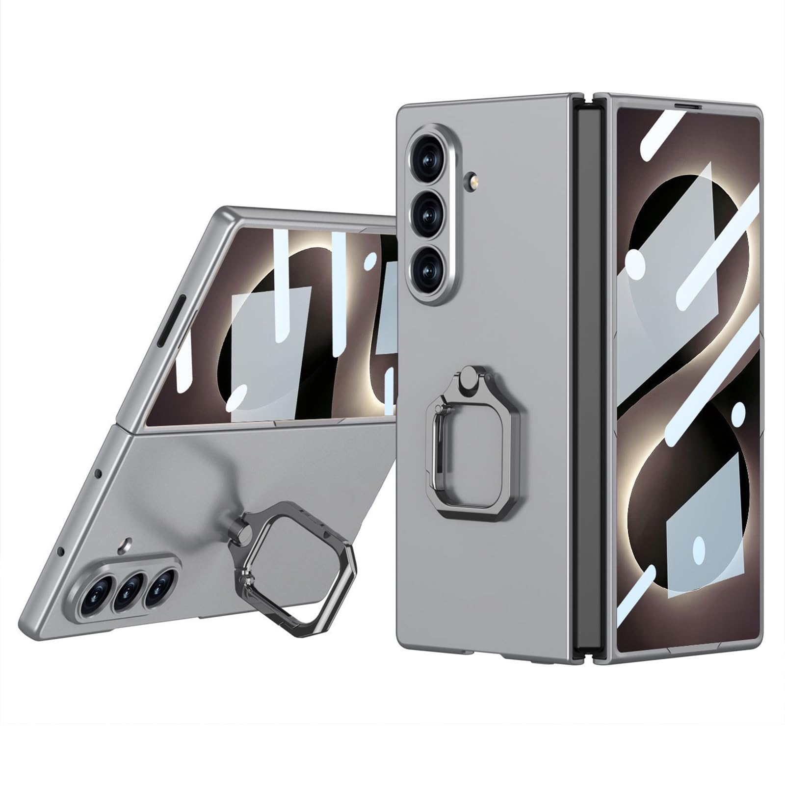 Custodia Per Samsung Galaxy Z Fold 8 Ultra, Antiurto Ultra Sottile Case | With Proteggi Schermo Staffa Guscio(Grigio)