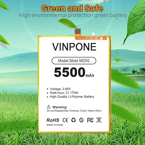 Miniatura 2 de Batería para Moto G Stylus 5G 2021, [actualizada] Batería MD50 de repuesto de polímero de litio de alta capacidad de 5500 mAh para Moto G Stylus 4G