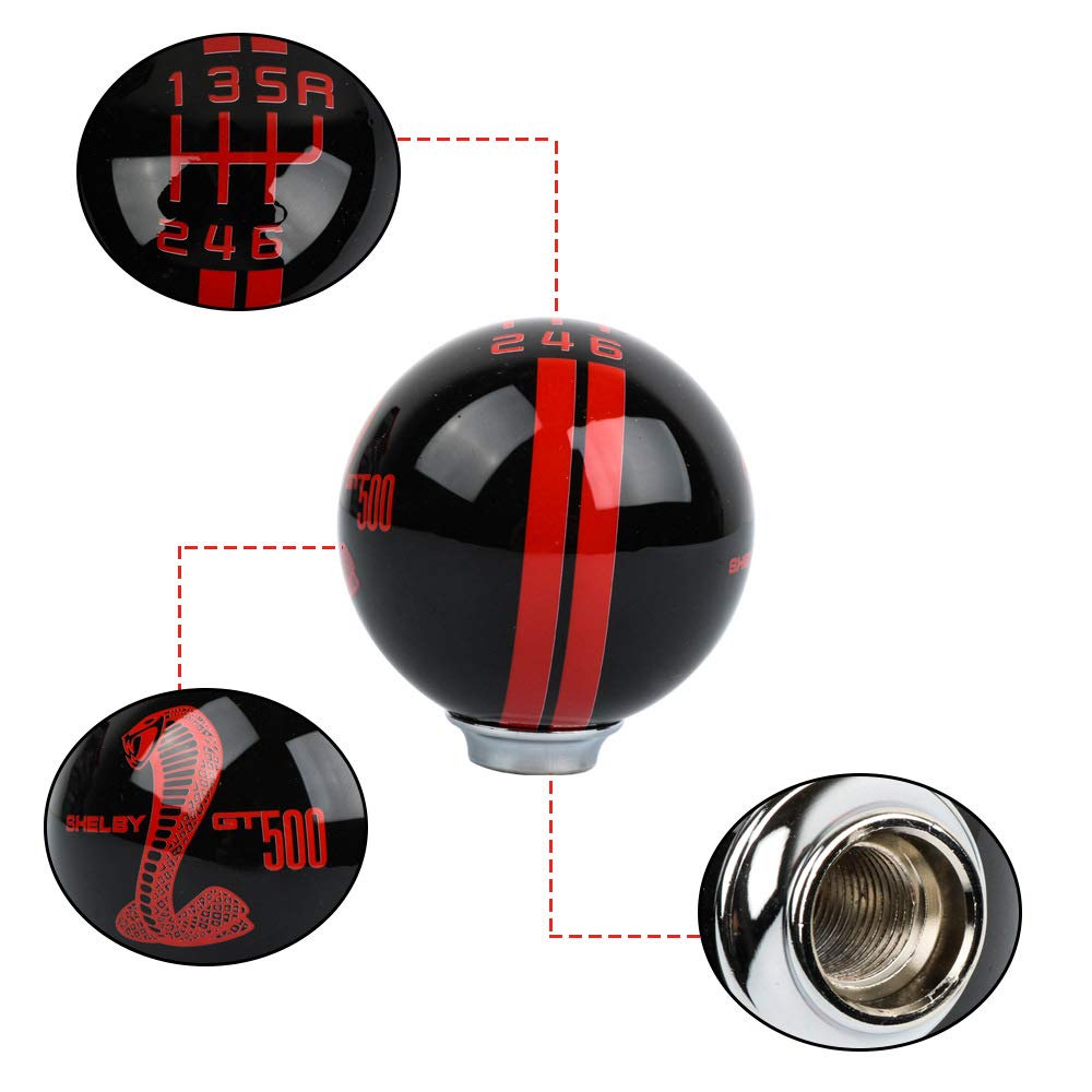 RICKYZHU for Mustang Shelby Cobra GT 500 6 Speed Manual Gear Shift Knob Shift Knob