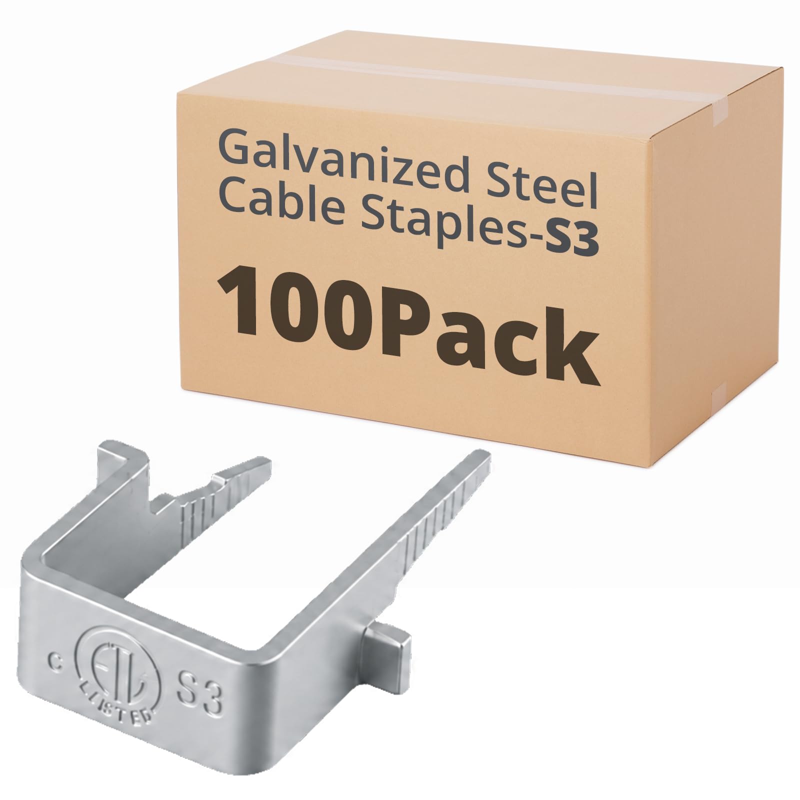 100-Pack Galvanized Cable Staples for 14/2-10/4 NM-B, ETL Listed — Amazon image 8