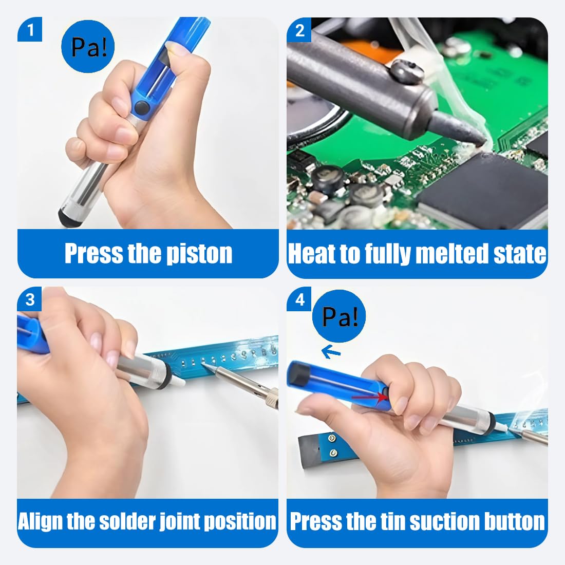 NHQZ Pompe à dessouder - Buse en silicone résistante aux températures élevées - Accessoire indispensable pour les soudeurs professionnels, 2 pièce