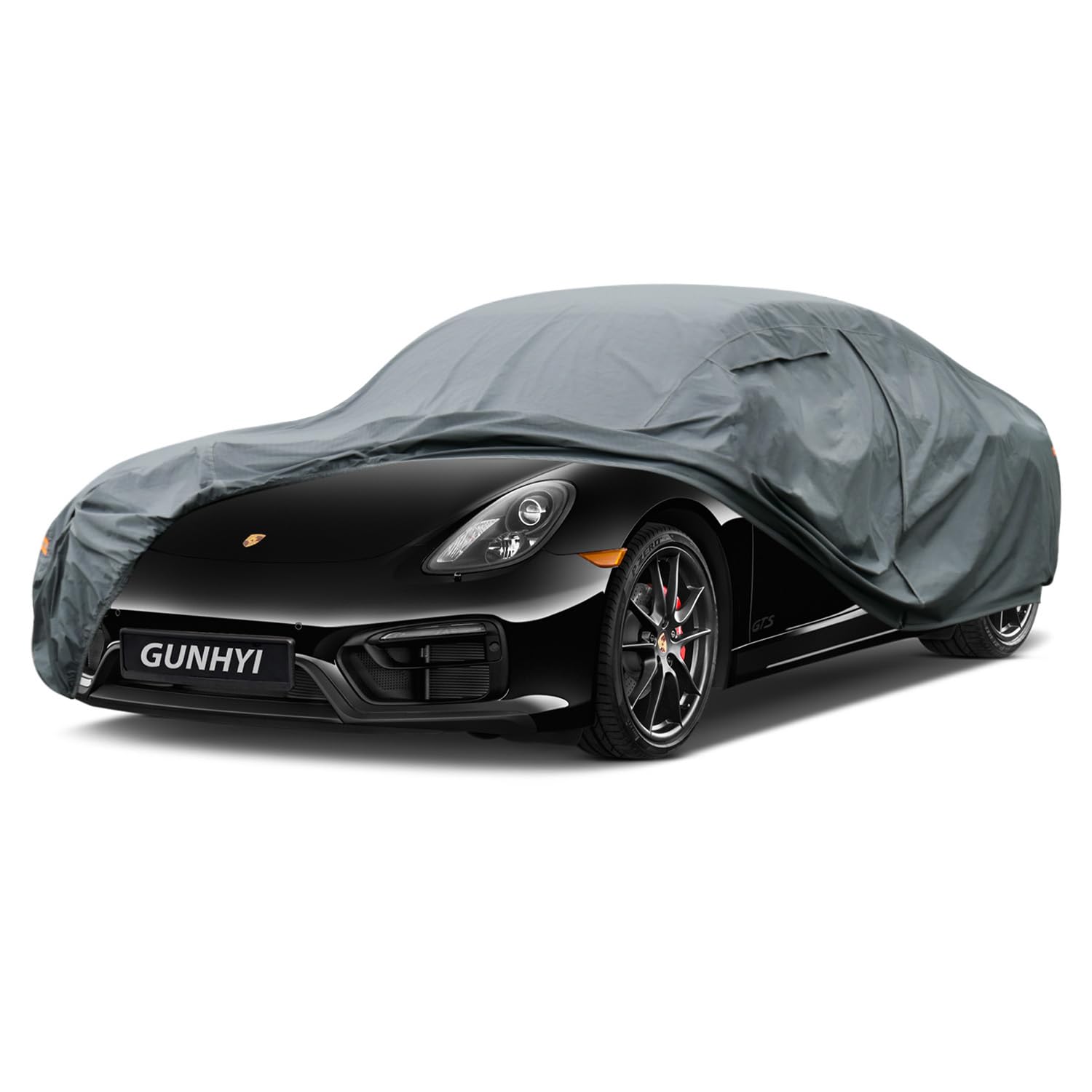 GUNHYI Premium Car Cover Custom Fit Porsche 718/Boxster/Cayman, 16 Layers Heavy Duty Car Cover Waterproof All Weather with Zipper Door for Sun Rain Snow Dust Uv Protection