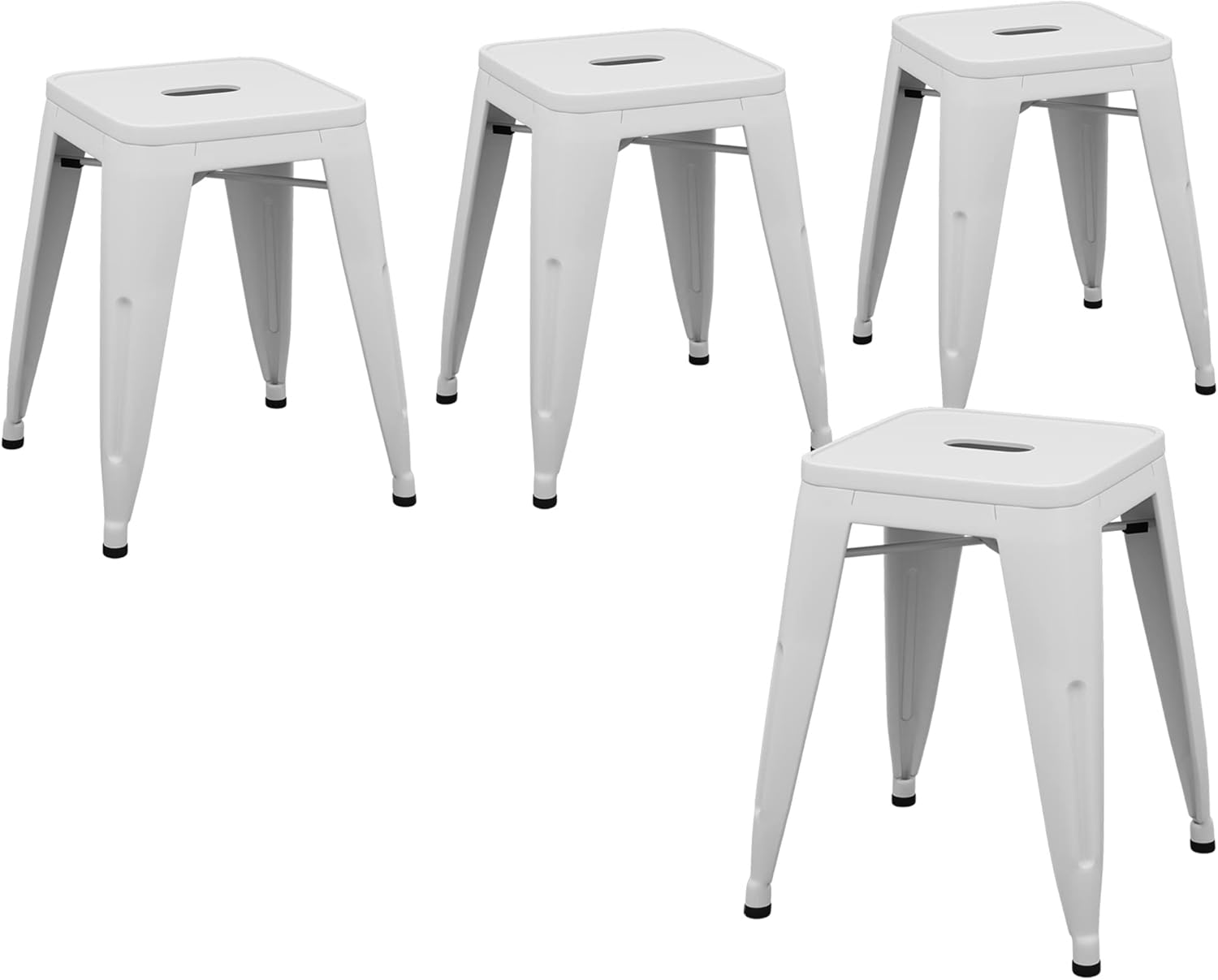 ALISH 18 Inch Stools Backless Metal Stool Stackable Short Stools School