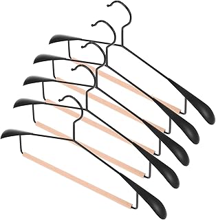 Alipis 5pcs Wood Coat Suit Hangers Wooden Jacket Clothes Hangers Wide Shoulder Coat Hanger Garment Hanger Metal Clothes Hanger for Trouser Pants