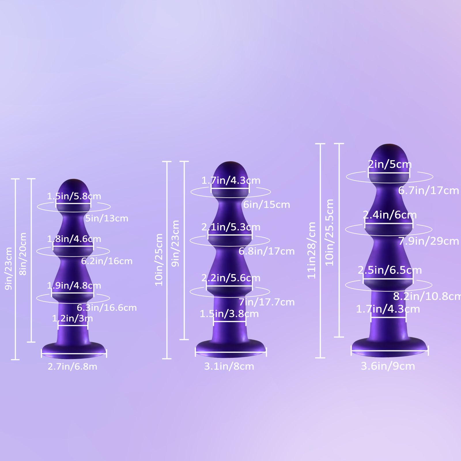 sexspielzeug versand Monster Dildo 25cm Knot Dildo Fantasy Anal Dildo, Silikon Dildos mit 3  Knoten, XXL Analplug mit kraftvollem Saugnapf, lila Riesen Knoten Dildo für  G-Punkt Anal, Sex toy für Männer und Frauen :