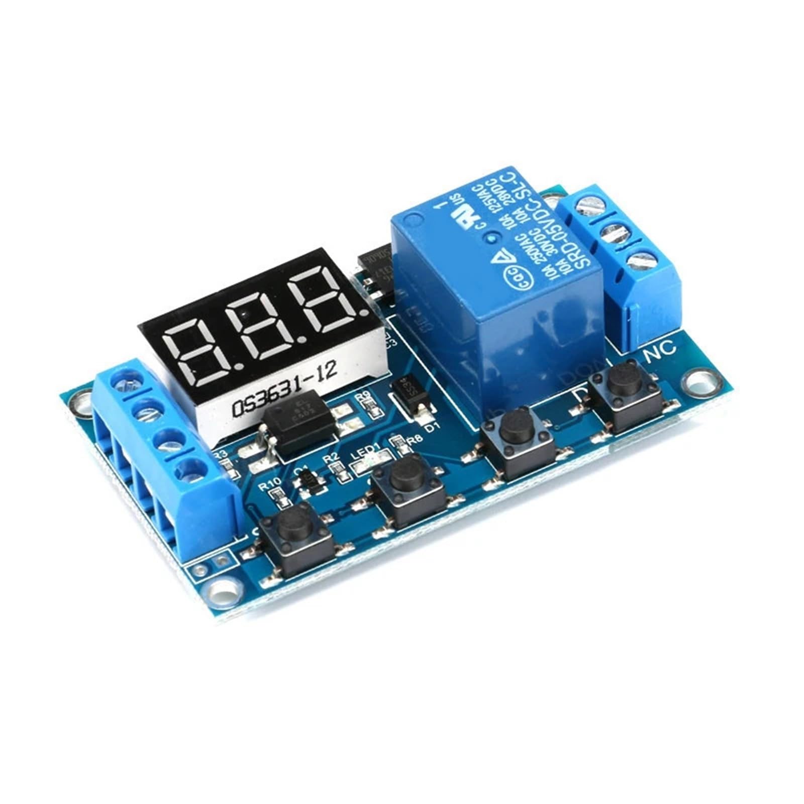 DC 5V 12V 24V LED-Licht Digitales Zeitrelais Trigger-Zyklus-Timer-Verzögerungsschalter Platine Steuermodul DIY(10PCS,Micro Relay)