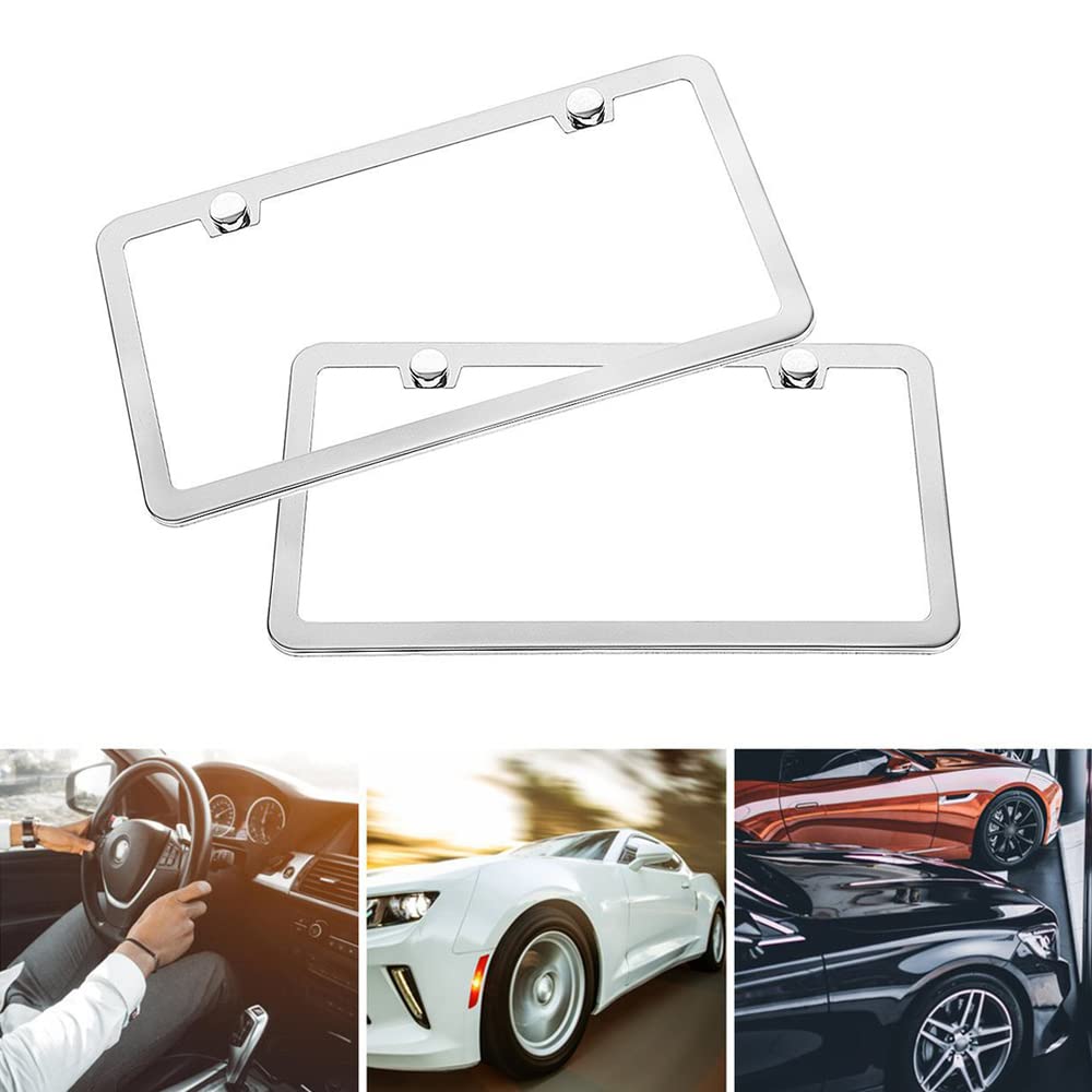 Cadre Pour Plaque D'immatriculation Design Chrome 1 Pièce