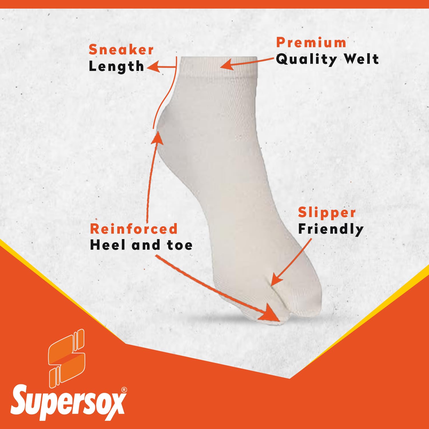 Supersox Ankle Length Thumb Socks for Women | Combed Cotton | Breathable, Moisture Absorbent & Anti-Odour | Extra Durable Welt | Comfortable for All-Day Wear | Pack of 3 1