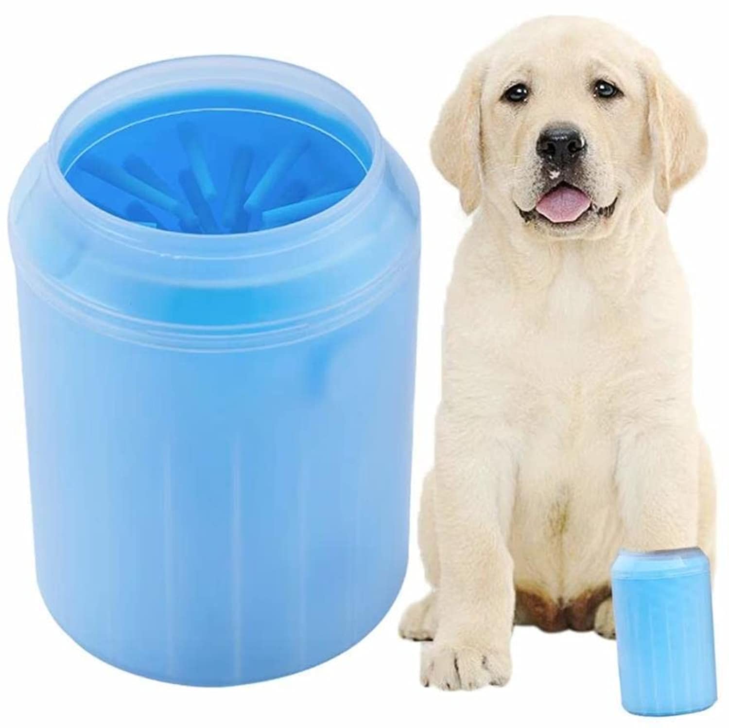 COOLBABY Dog Paw Cleaner,Portable Pet Foot Washer,Cleaning Dirty Pet Dog Cats Paws Feet,Dog Paw Washer Cup,Cat Dog Bath Grooming Brush,Portable Dog Cat Foot Cleaner Cup,Pet Foot Washer(medium)