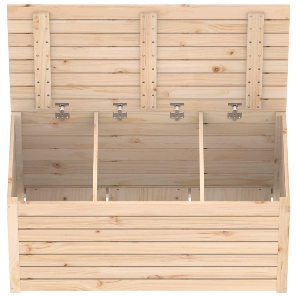 Gartenbox aus Kiefer-Massivholz 101x50,5x46,5 cm mit Deckel für robuste Aufbewahrung von Werkzeugen und Utensilien, wetterfeste Outdoor-Box mit reichlich Stauraum
