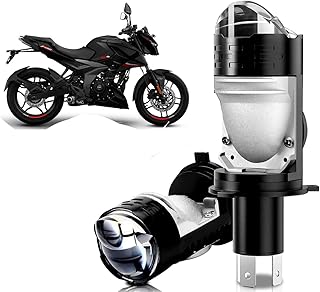 Auto Pearl H4 LED Projector Lens Motorcycle Headlight Bulbs 12V 8000LM Bulb H4 CSP Chip High/Low Beam, 45W-55W Canbus Turbo, 6000K White Light compatible with Pulsar_N160 (Pack of 1)