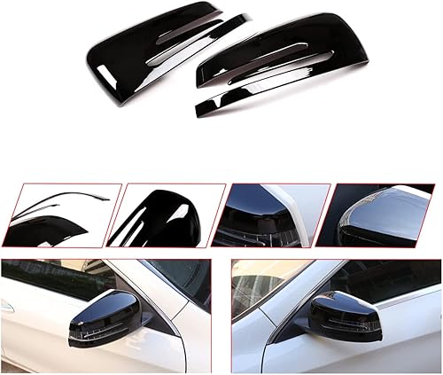 Miniatura 4 de Para Mercedes Benz A CLA GLA GLK Class W176 W117 X156 X204 2014-2017 piano negro retrovisor lateral cubierta de espejo