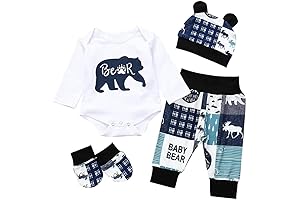 Darling Bear Boy Romper and Pants Set - Newborn Boy Fall Winter Outfit