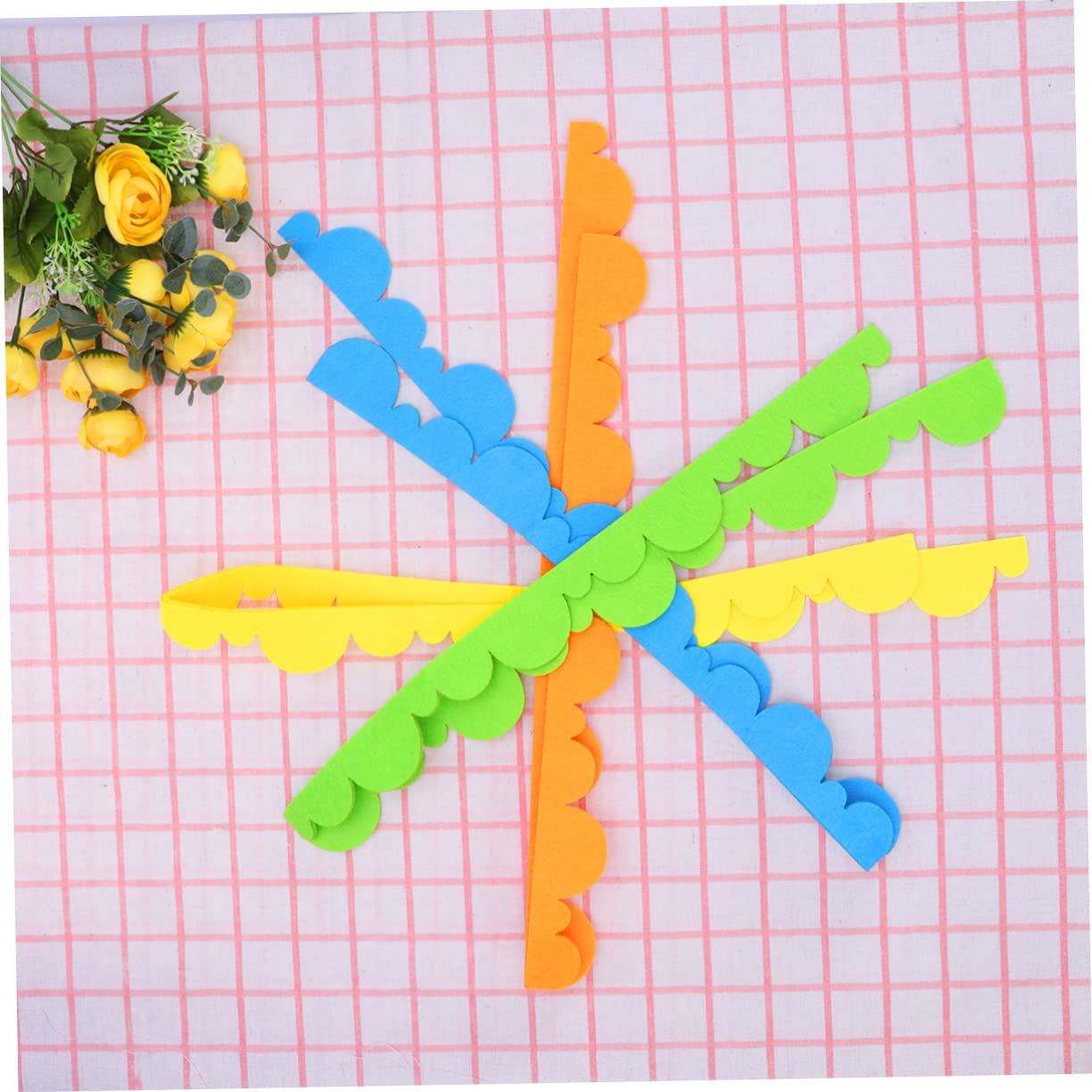 SHINEOFI 8piezas Tiras De Para Diseño De Encaje Forma Ondulada Adornos Para Jardín De Naranja Azul Verde
