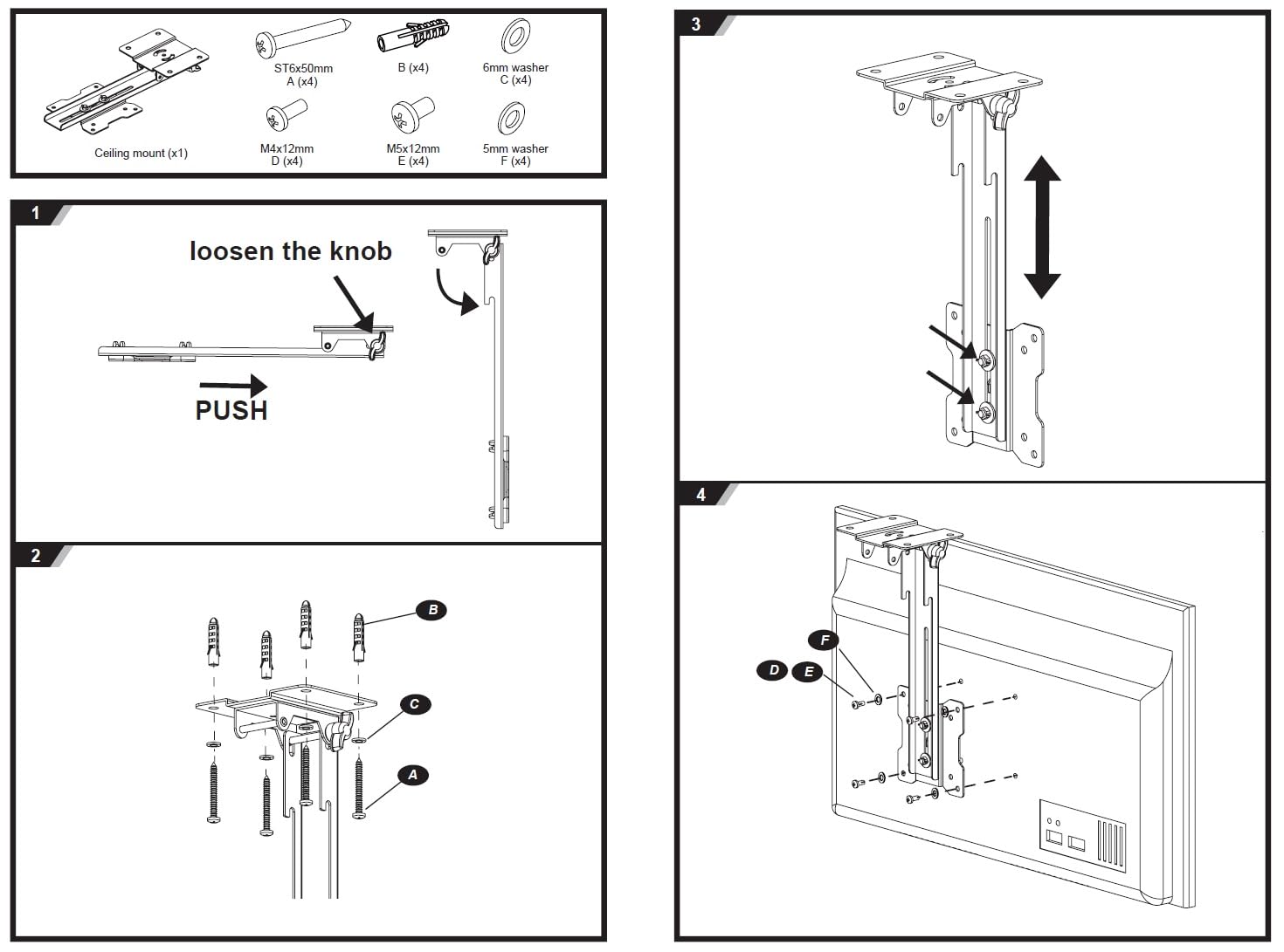 Part King Fold Up Down Away TV Ceiling Mount Bracket 19" 20" 21" 23" 27" LED TV VESA 75x75 100x100 Folding Sloping Ceiling Flip Bracket - Image 3
