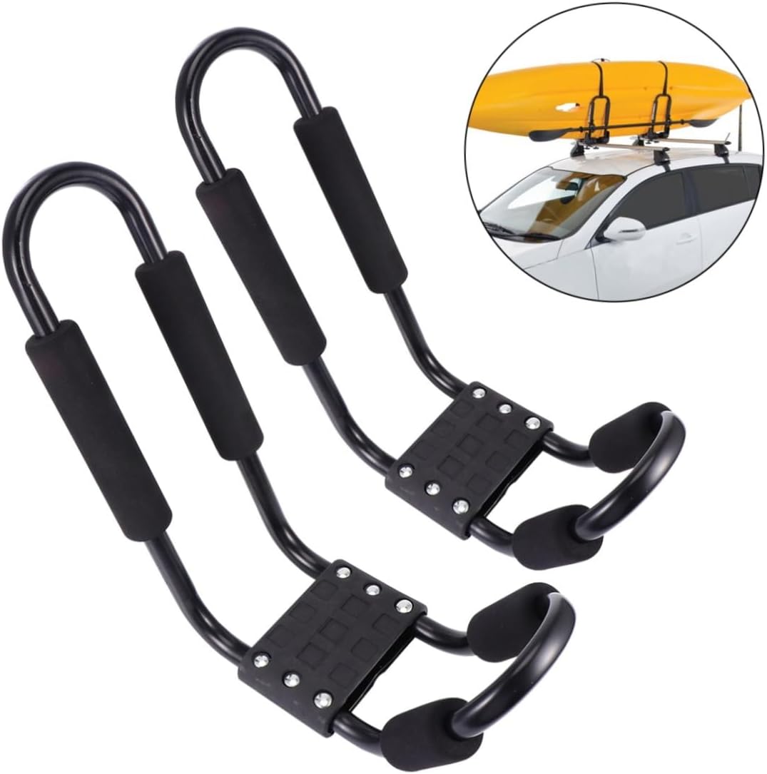 POPETPOP Detachable Kayak Roof Rack Car Rack 2pcs Set Black Canoe Carrier Luggage Roof Storage for SUV Outdoor Recreation