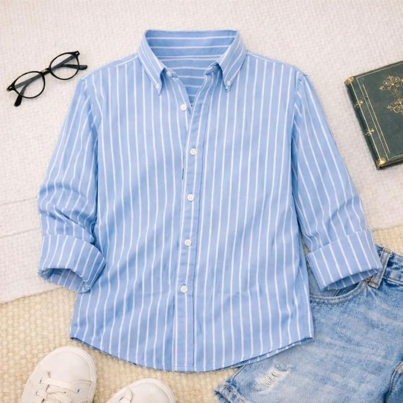 Image of Kids Cotton Full Sleeve Shirt Casual Look Comfortable Stylish Outfit for Boys Everyday Use