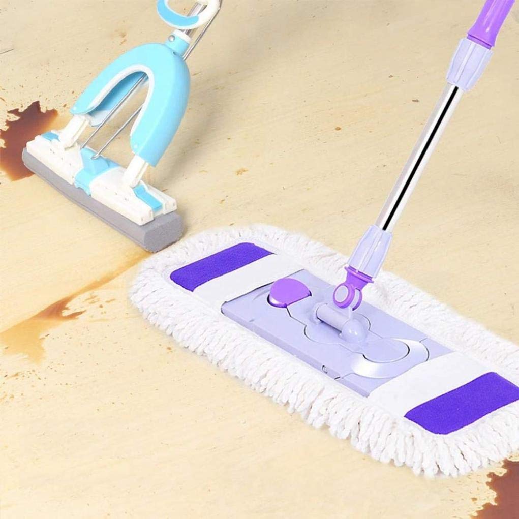 Kit de Limpieza de Suelos, fregona Extensible con toallitas Planas Reutilizables para Limpieza en seco y húmedo de Todo Tipo de Suelos Vision