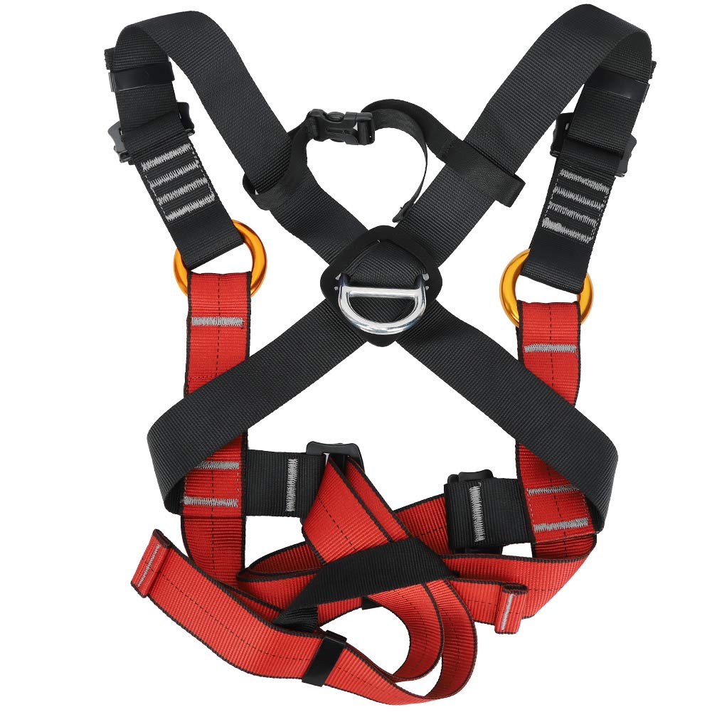 Cryfokt Cintura di Sicurezza Ad Alta Resistenza per Imbracatura da Arrampicata in Poliestere Rosso per Bambini per 3-10/10-14 Anni