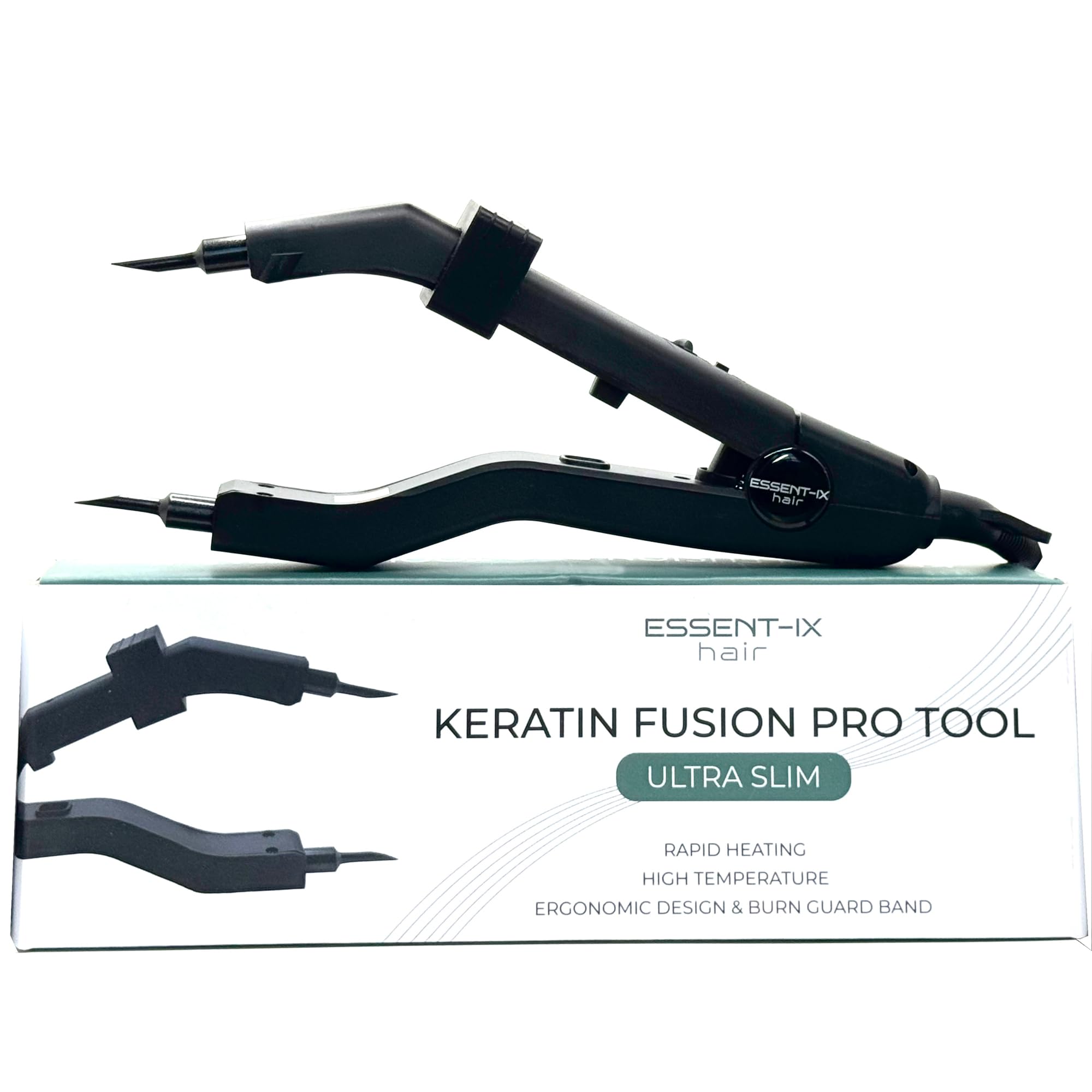 Professional Keratin Fusion Tool for Hair Extensions – Slim Long Heating Plates, Adjustable Temperature, Rapid Heat-UP, Seamless Fusion, Root Access,