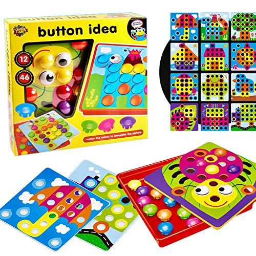 Goforwealth Tablero De Mosaicos Infantiles Puzzle 3D Mosaico Infantiles De Fichas Juguete De Tablero De Clavos De Setas Juguete Educativo Temprano Para Niños Y Bebés De 3 Años