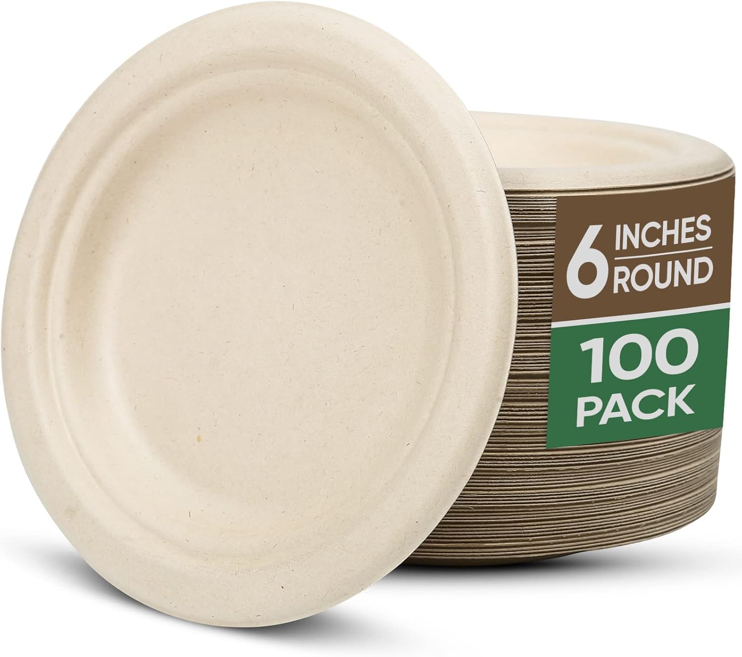TaidMiao Paper Plates 6 Inches, 100 Pack Disposable Plates