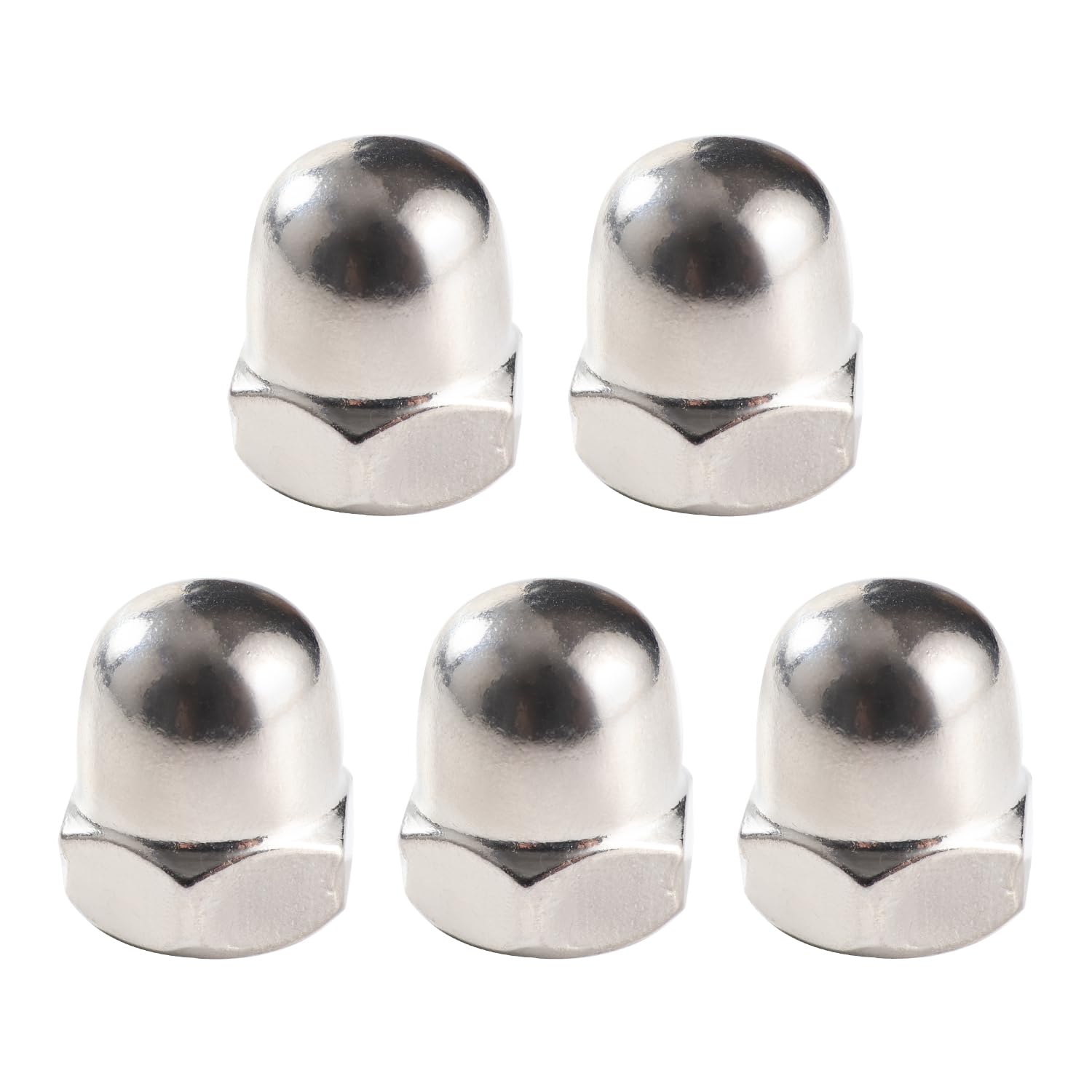 Lyeteung 5 PCS M12 Stainless Steel Cap Nuts, Domed Head Top Hex Nuts, Acorn Decorative Hex Cap Nuts, for Screws, Bolts