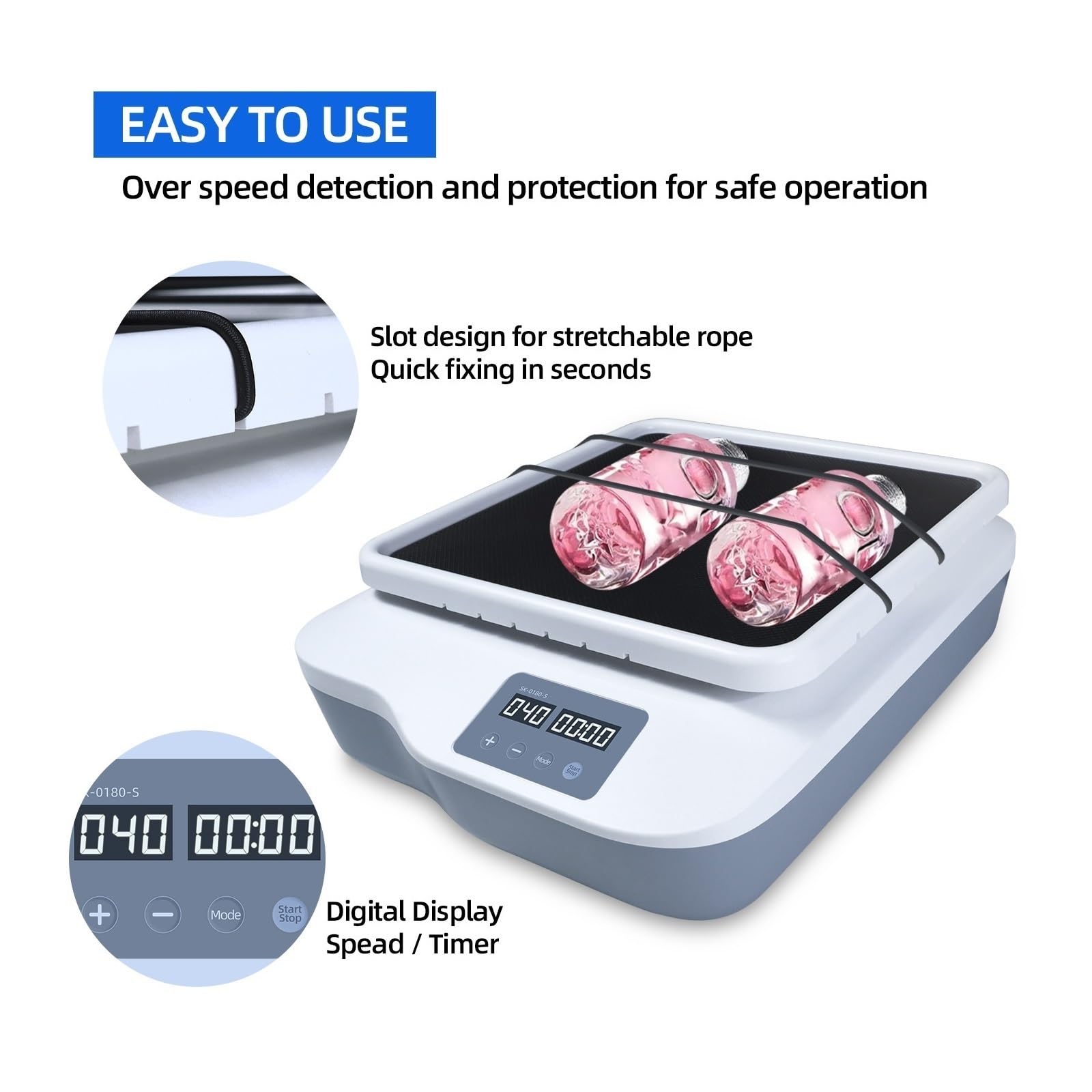 Agitador de Laboratorio, Agitador Orbital Digital LED De Laboratorio SK-O180-S Capacidad Máxima 3 KG Velocidad 40-200 RPM Oscilador