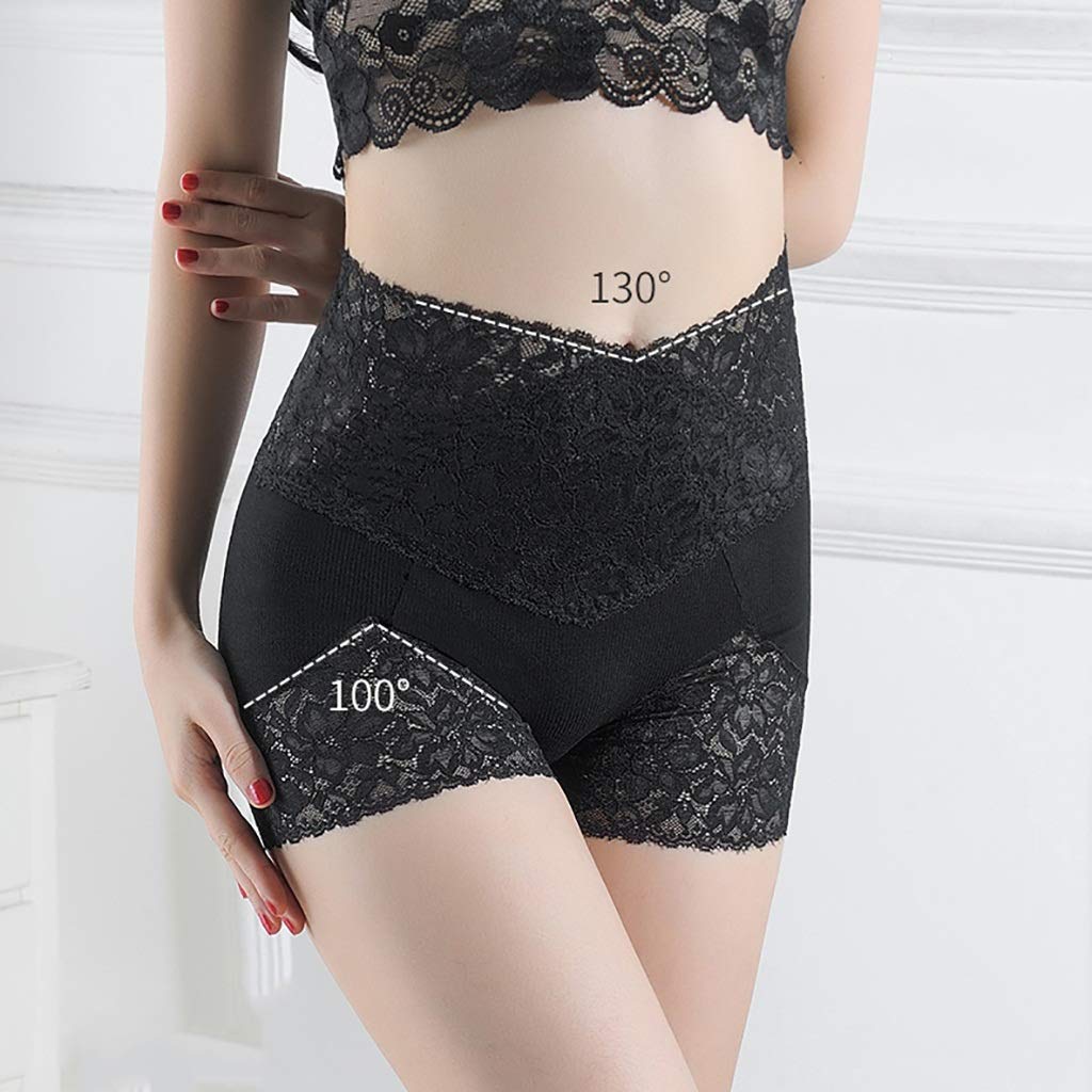 LQQ Bikinis majtki do talii, 2 sztuki, koronka, majtki maxi, wysoka moc, dla kobiet, bielizna bawełniana, rozpinane, liście, multipack (kolor: A, rozmiar: M)