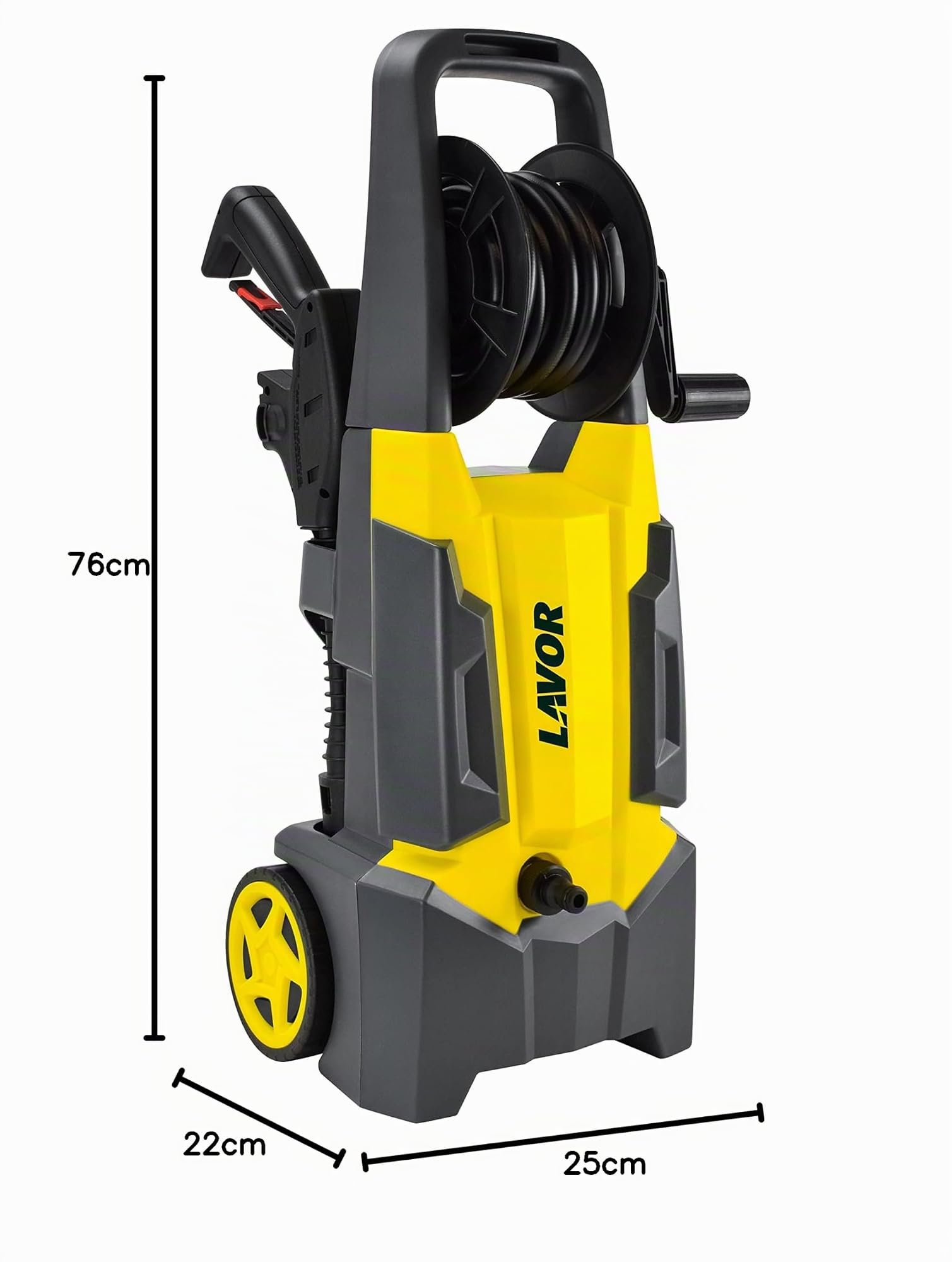 Lavor Hidrolimpiadora de Alta Presión DIVE EXTRA 135 con Enrollador de Manguera, Limpiador de Suelo, Cepillo Fijo e Sonda Desatascadora 6 metros, Presión max 135 bar, Caudal 420 litros por hora max
