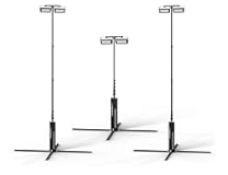 Eversun Apollo S Portable Lighting Three Tower Bundle for Tennis, Handball, or Basketball | Up to 120,000 Lumens Total | Up to 10hr Battery Life | 5-20ft Tall | AC & Battery Powered | Made in USA