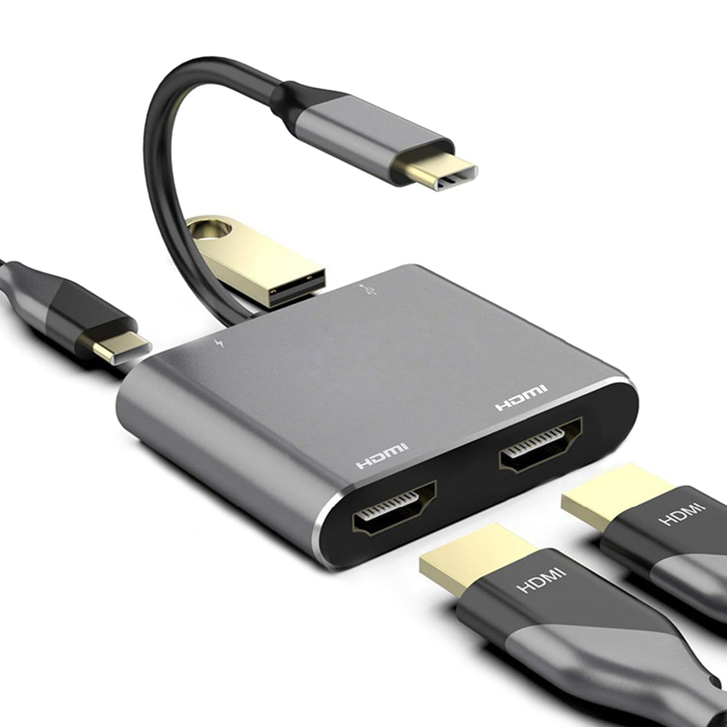 MICROWARE USB-C to Dual HDMI Adapter 4K @60hz,Type C to HDMI Converter Compatible with MacBk/McBook Pro 2019/2018/2017,McBuk Air 2018,Sung Galaxy S9/S9+/S8/S8+,Surface Book 2 (B0DB5YWG49) Amazon Price History, Amazon Price Tracker
