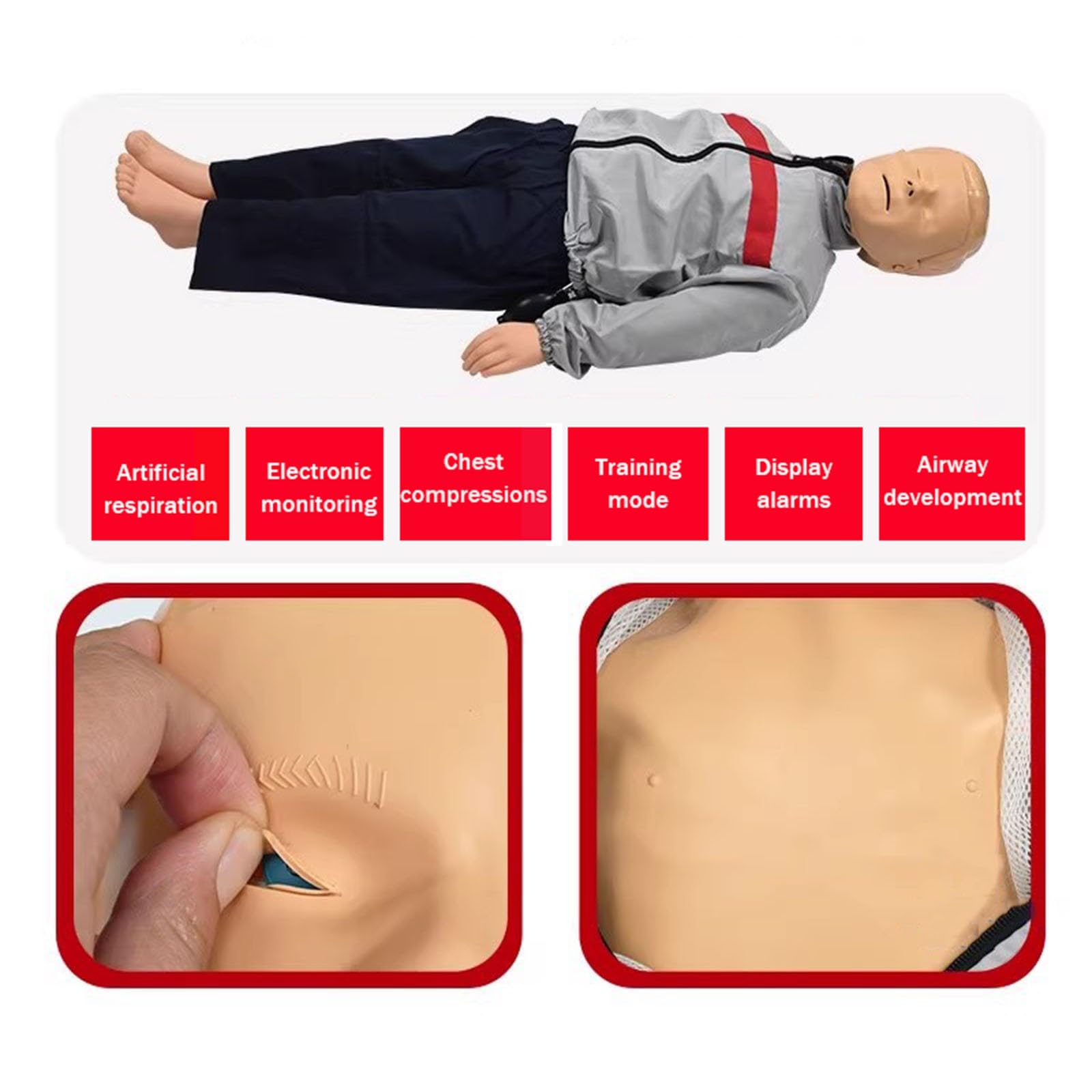 ELZEM CPR Manichino didattico Bambino Professionale Formazione Manichino Primo Soccorso Modello Medico Umano per Addestramento al Pronto Soccorso A