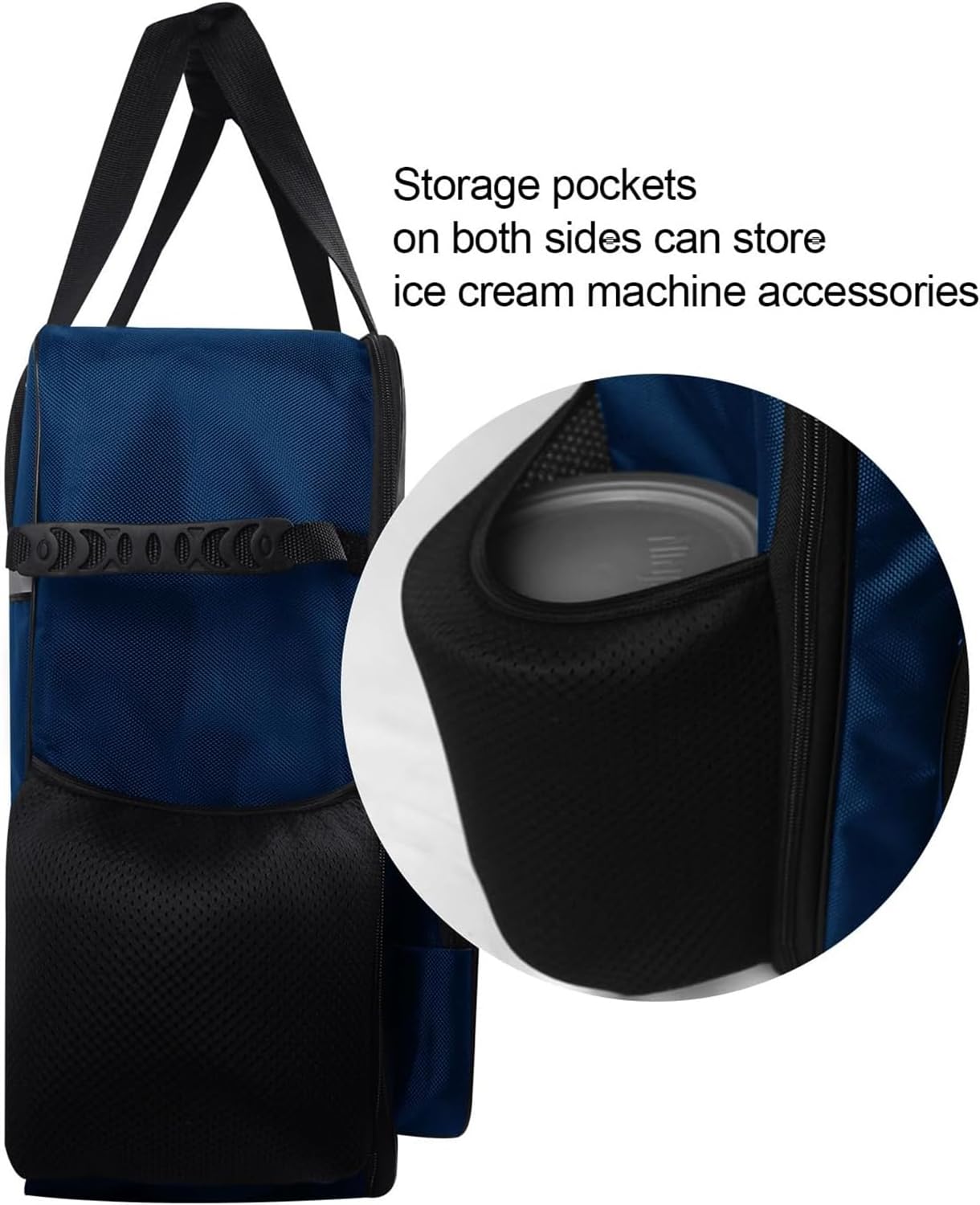AF-WAN Borsa per il trasporto per gelatiere CREAMi, borsa per il trasporto con manici, scomparto frontale e tasche laterali in rete, compatibile con macchine per il ghiaccio Ninja CREAMi NC501EU