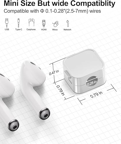 Miniatura 2 de Paquete de 10 organizadores de cables, clips magnéticos para mesita de noche debajo del escritorio, organizador de cables con adhesivo fuerte,