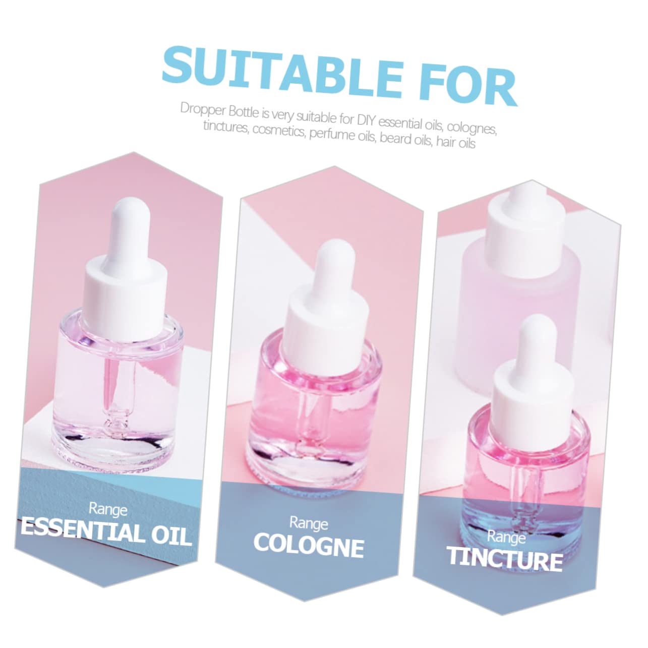 20pezzi Flaconi Contagocce Piccoli in Vetro per Oli Essenziali Flaconi Contagocce da Viaggio Tenuta Stagna per Profumi Liquidi e Miscele di Aromaterapia