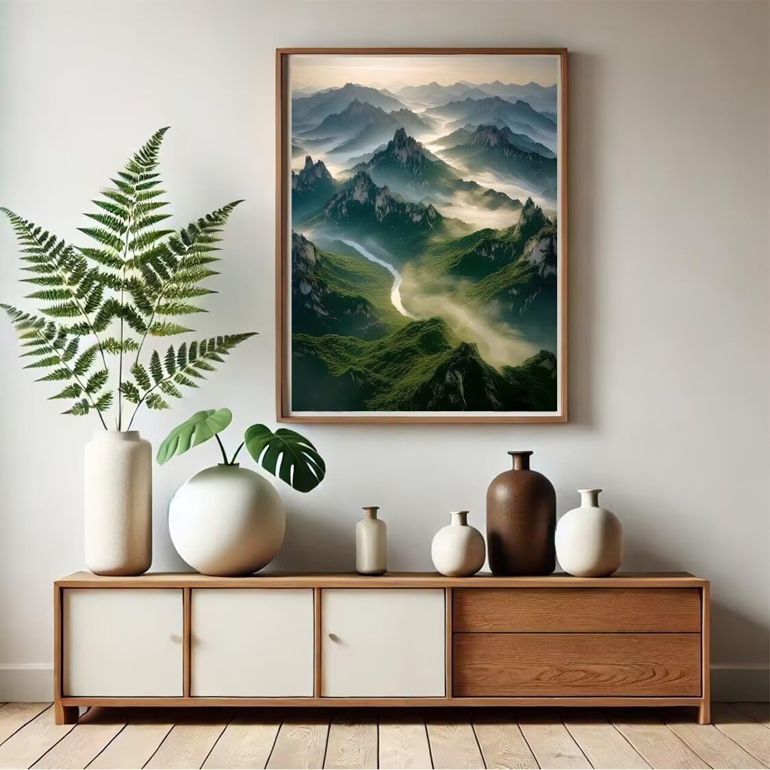 Berg Malen Nach Zahlen Erwachsene Groß XXL 90x120cm, Malen Nach Zahlen Kinder ab 8 Landschaft, DIY Paint by Numbers Geschenk Kreativ Set für Erwachsene, Mit 3 Pinsel, Acrylfarbe für Wanddeko YH1-374