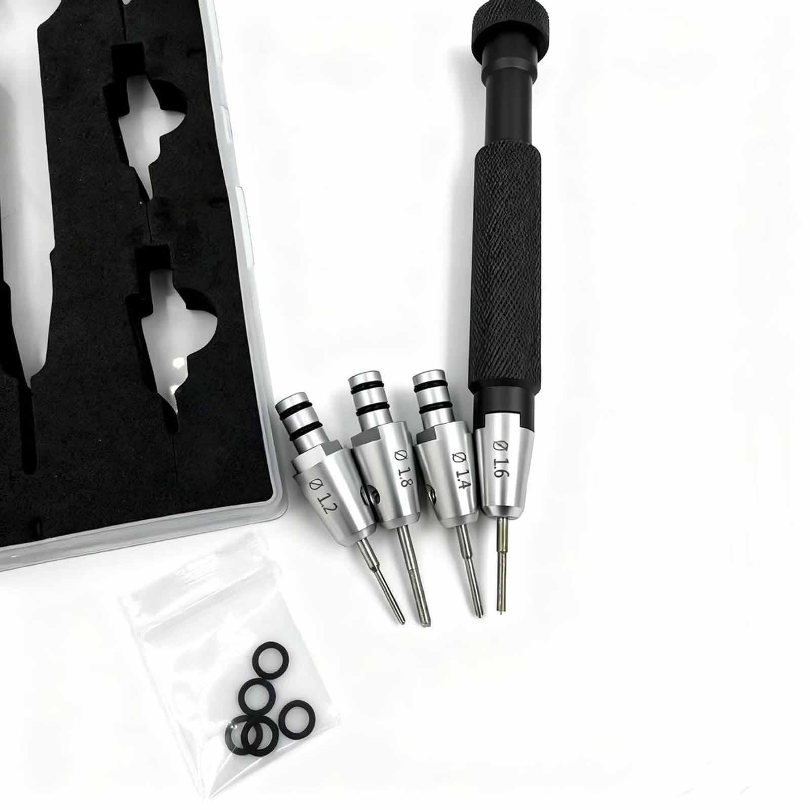 Juego de destornilladores de reparación de relojes, profesionales, ergonómicos, antideslizantes, incluye anillos de goma y repuesto para ordenadores, juguetes y