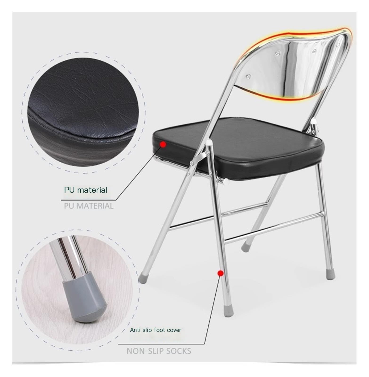 Amazon.co.jp: 折りたたみダイニングチェア 4脚セット ホワイトレザー