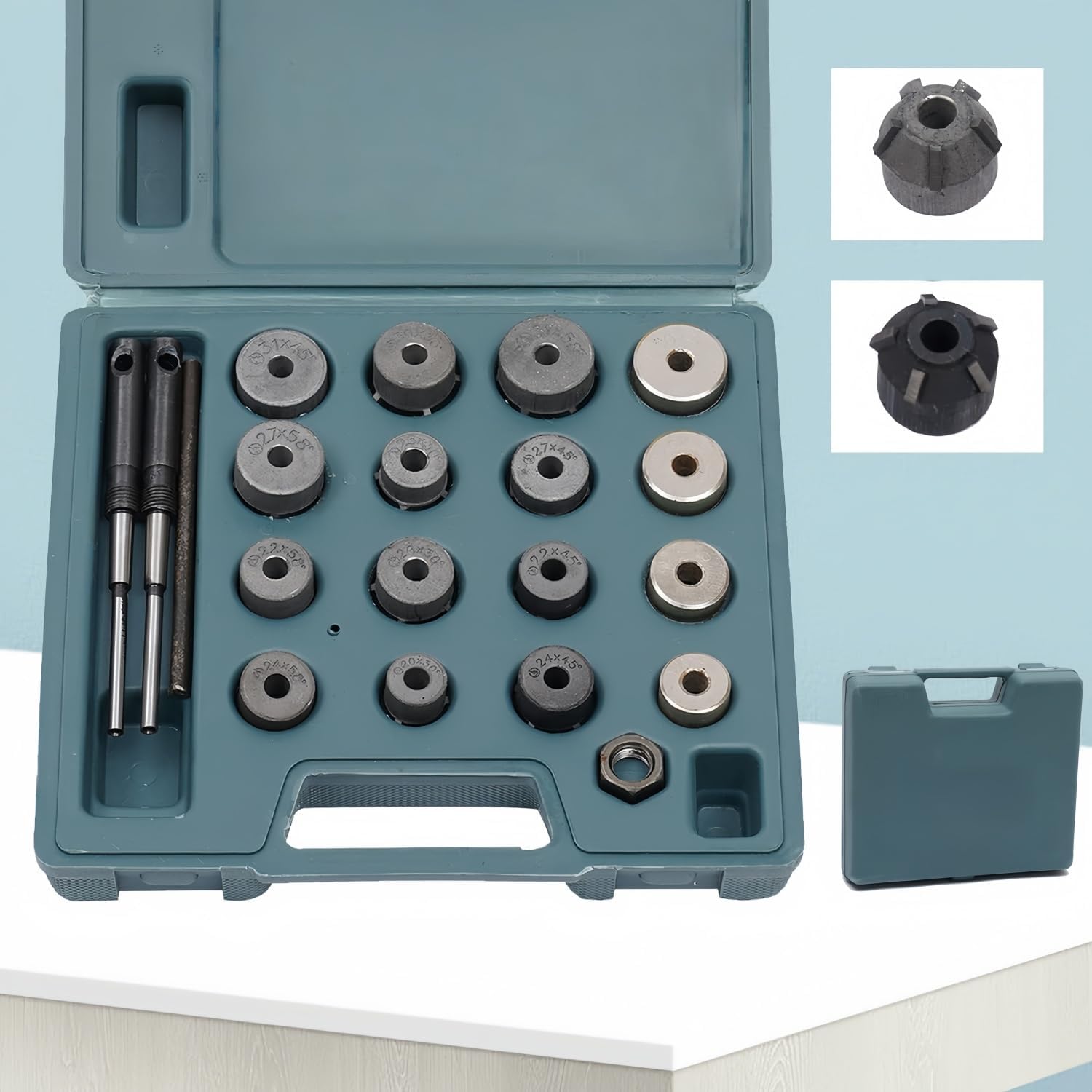 Motorradventil-Schleifer 22-31mm Kompatibel für Motorventilsitz-Neusetzung | Motorrad-Reparaturwerkzeug-Set mit Hartmetall-Reibahle und Diamantschleifscheibe, einfaches Schleifen-Ventilschneider-Set